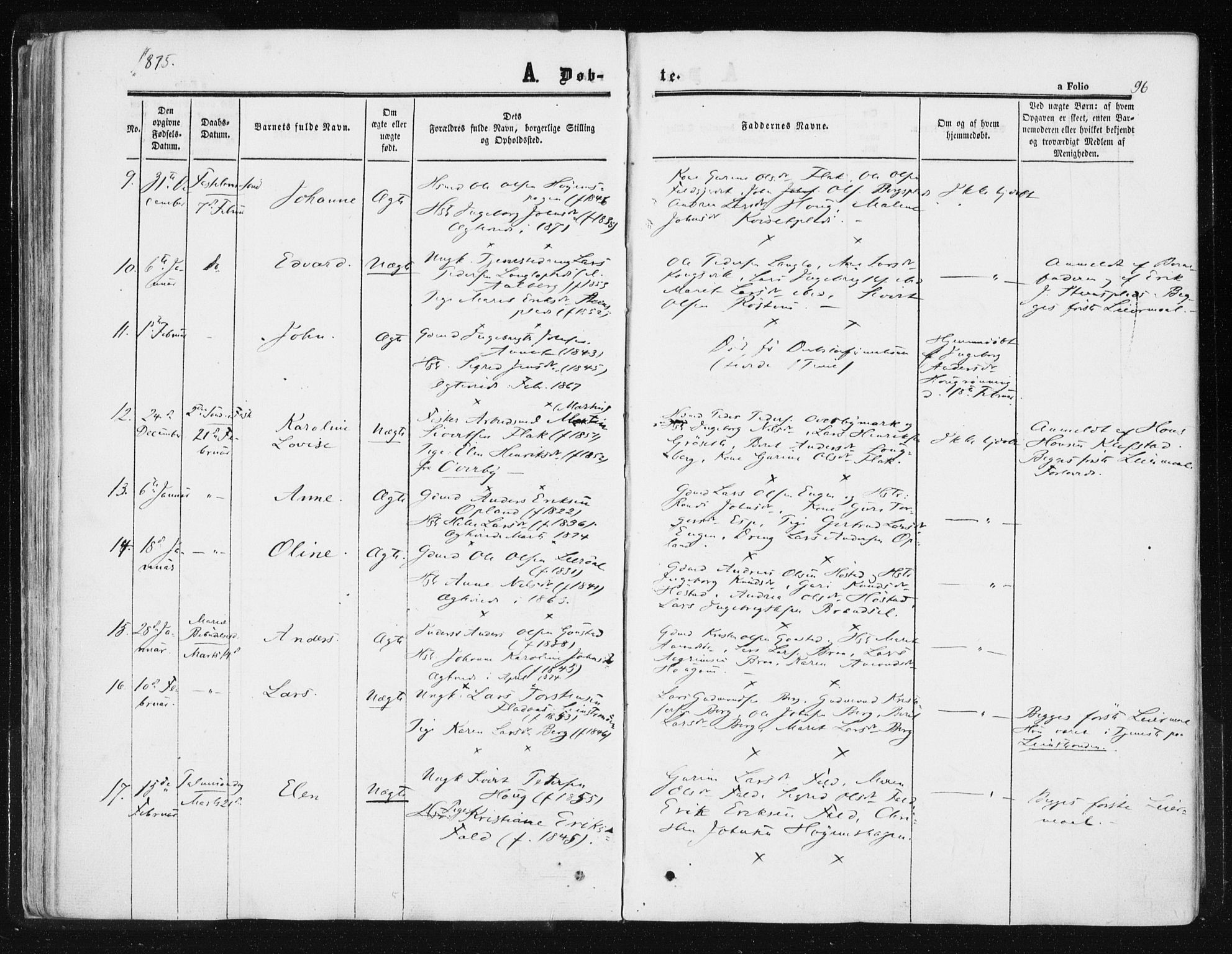 Ministerialprotokoller, klokkerbøker og fødselsregistre - Sør-Trøndelag, SAT/A-1456/612/L0377: Parish register (official) no. 612A09, 1859-1877, p. 96