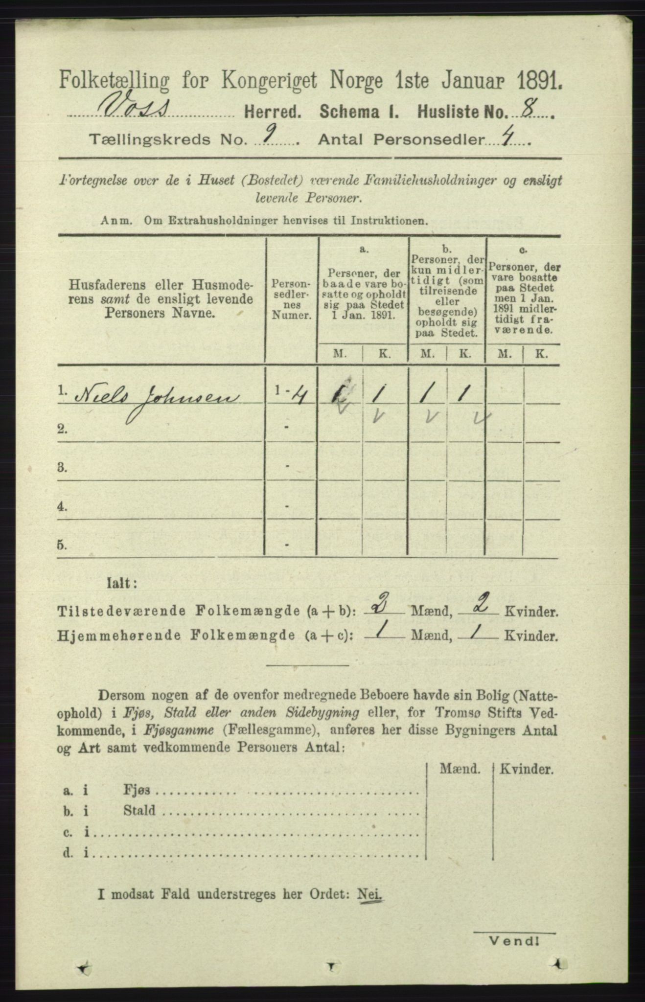 RA, 1891 census for 1235 Voss, 1891, p. 4651