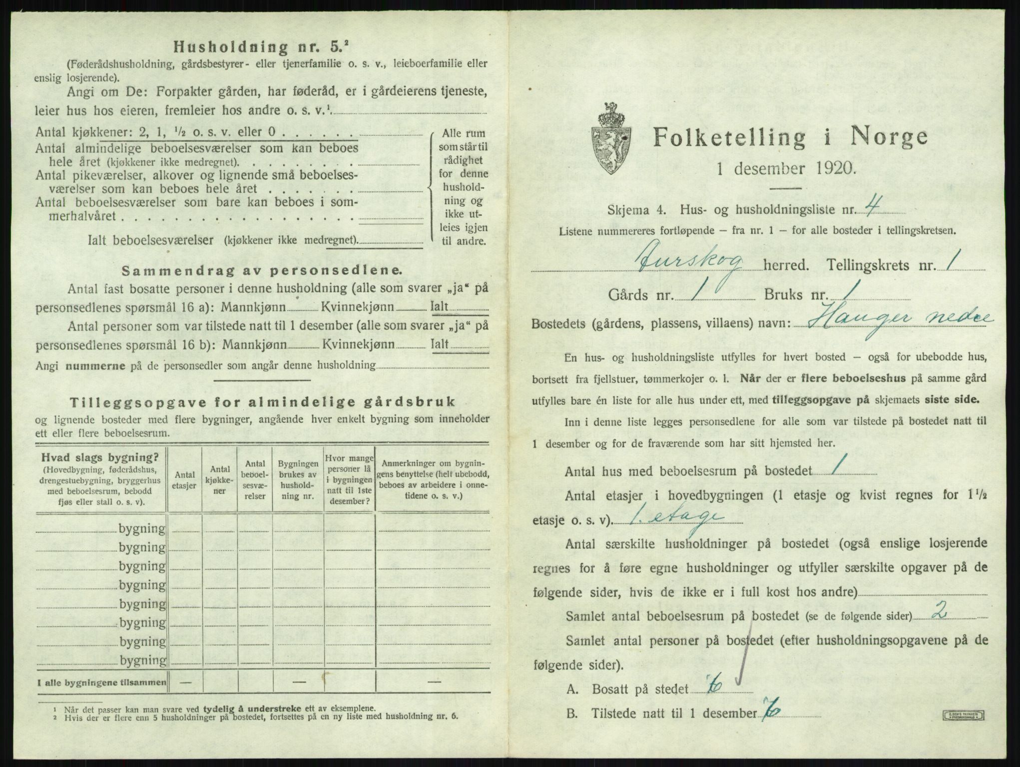 SAO, 1920 census for Aurskog, 1920, p. 34