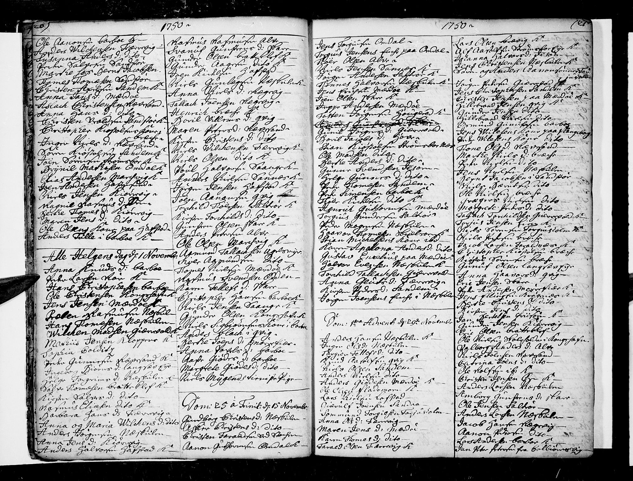 Tromøy sokneprestkontor, SAK/1111-0041/F/Fa/L0001: Parish register (official) no. A 1, 1747-1793, p. 20-21