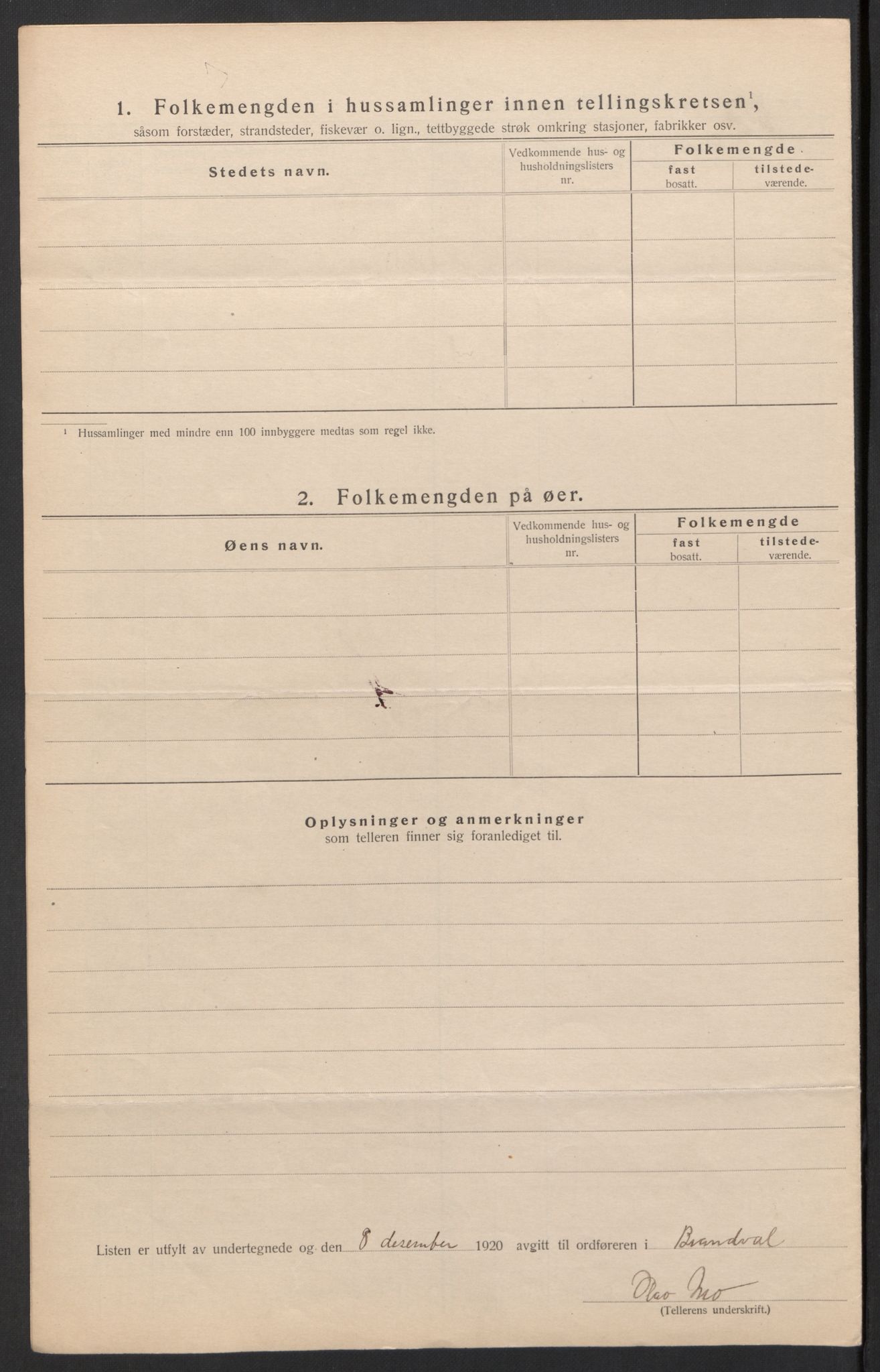 SAH, 1920 census for Brandval, 1920, p. 40