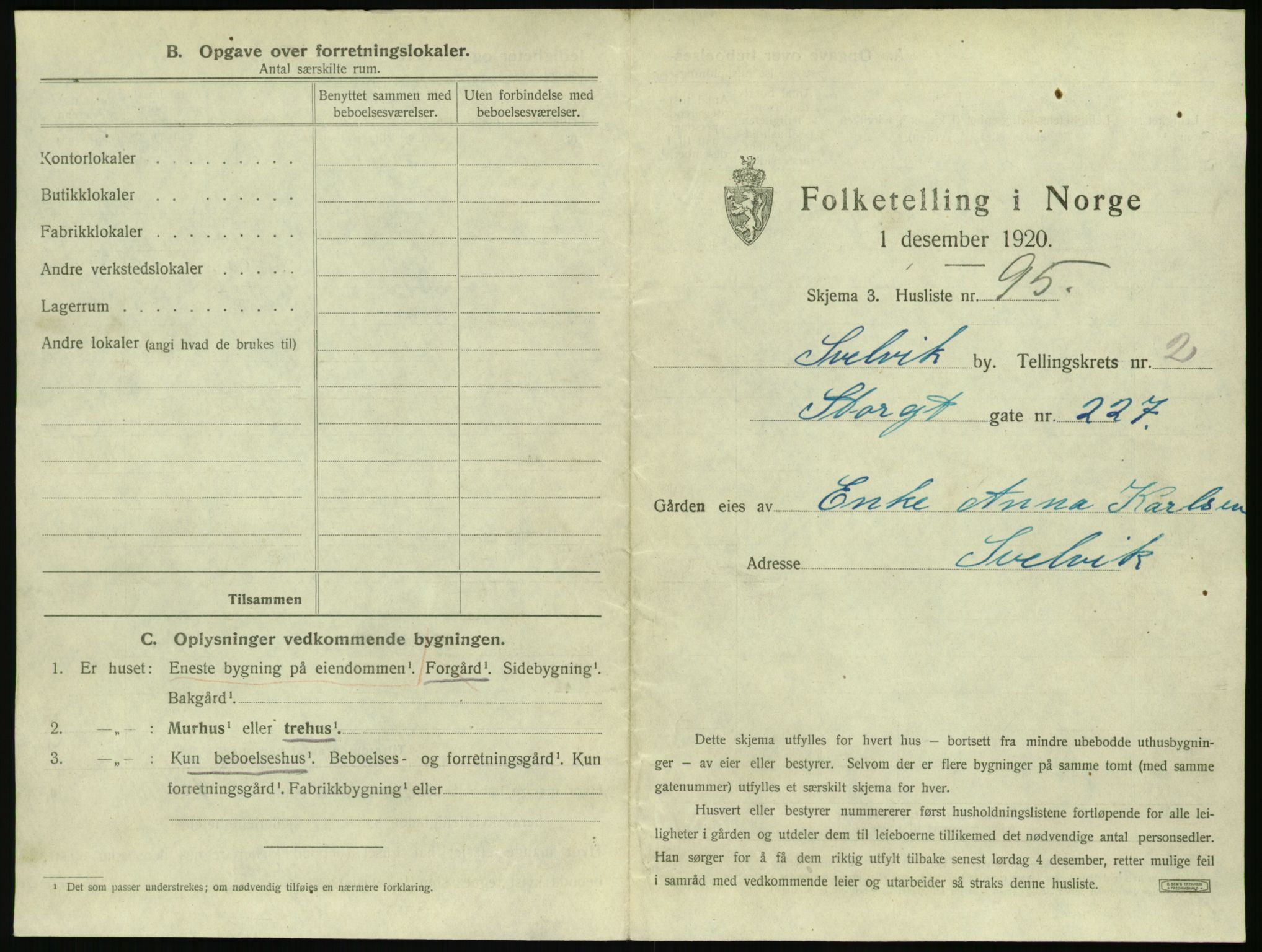 SAKO, 1920 census for Svelvik, 1920, p. 467