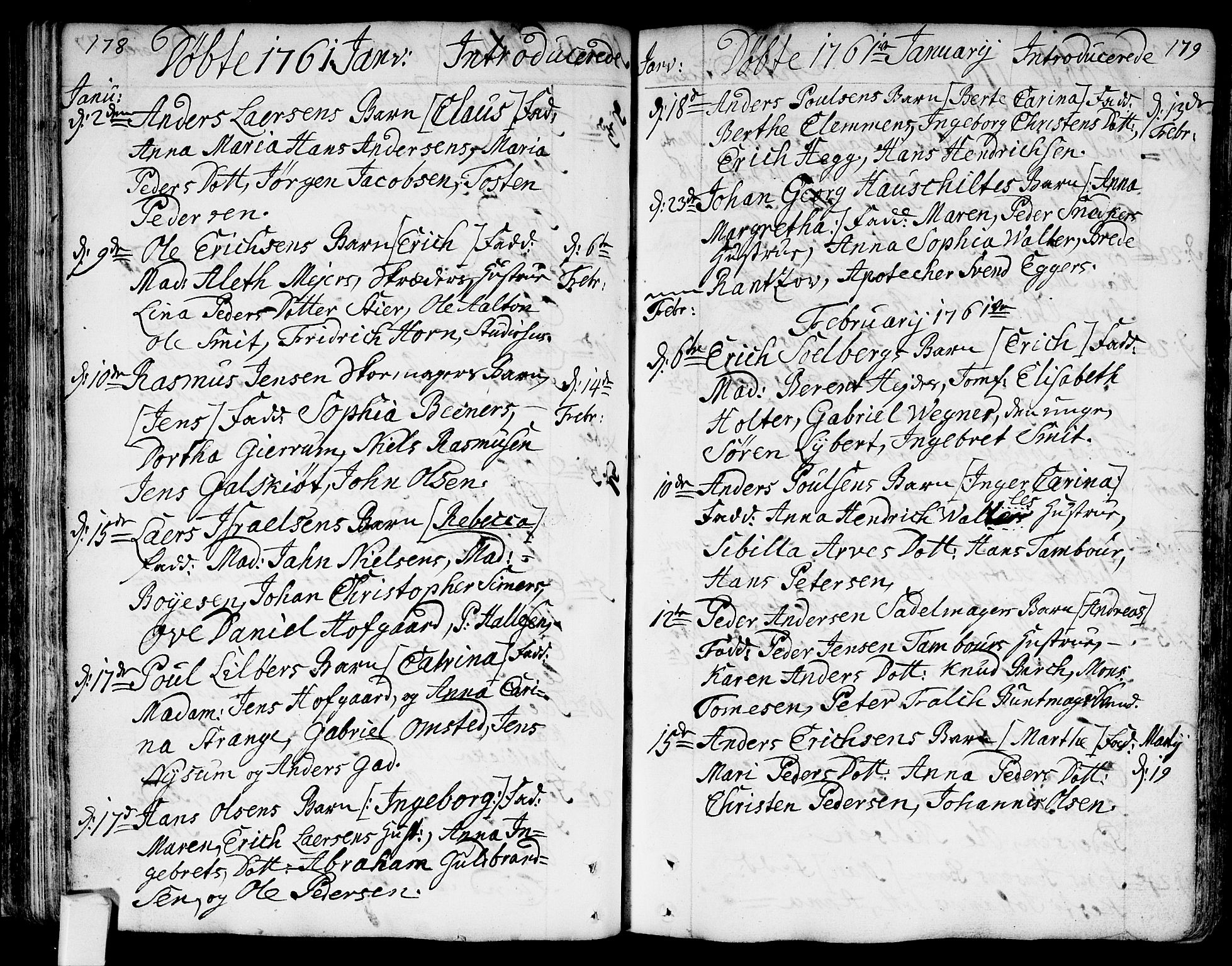 Bragernes kirkebøker, SAKO/A-6/F/Fa/L0005: Parish register (official) no. I 5, 1759-1781, p. 178-179