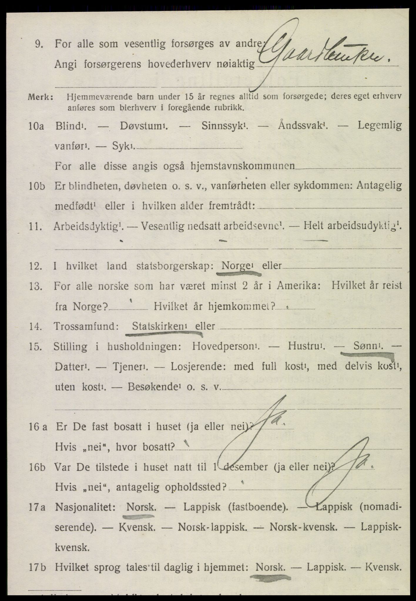 SAT, 1920 census for Leksvik, 1920, p. 2197