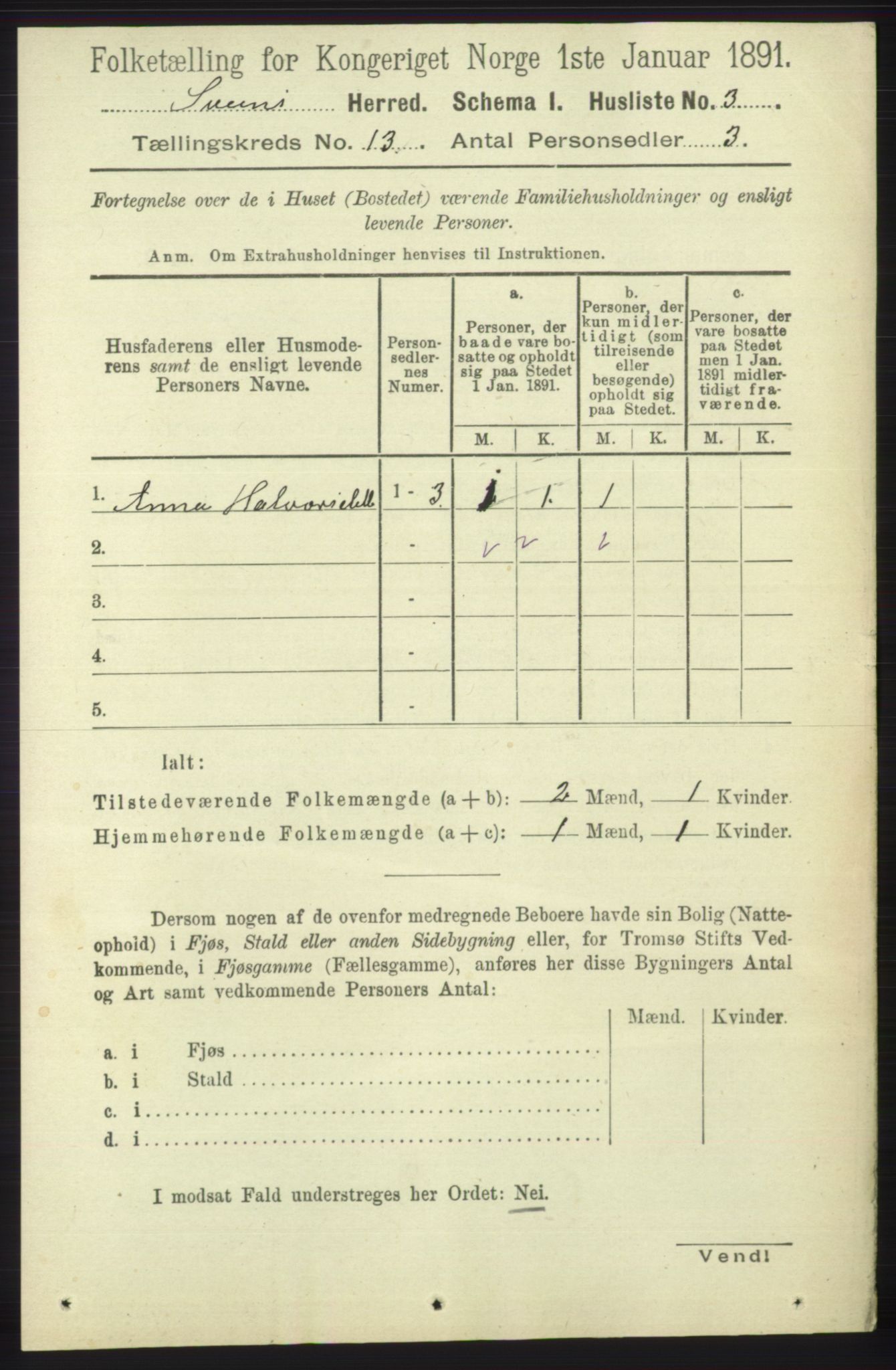 RA, 1891 census for 1216 Sveio, 1891, p. 3620