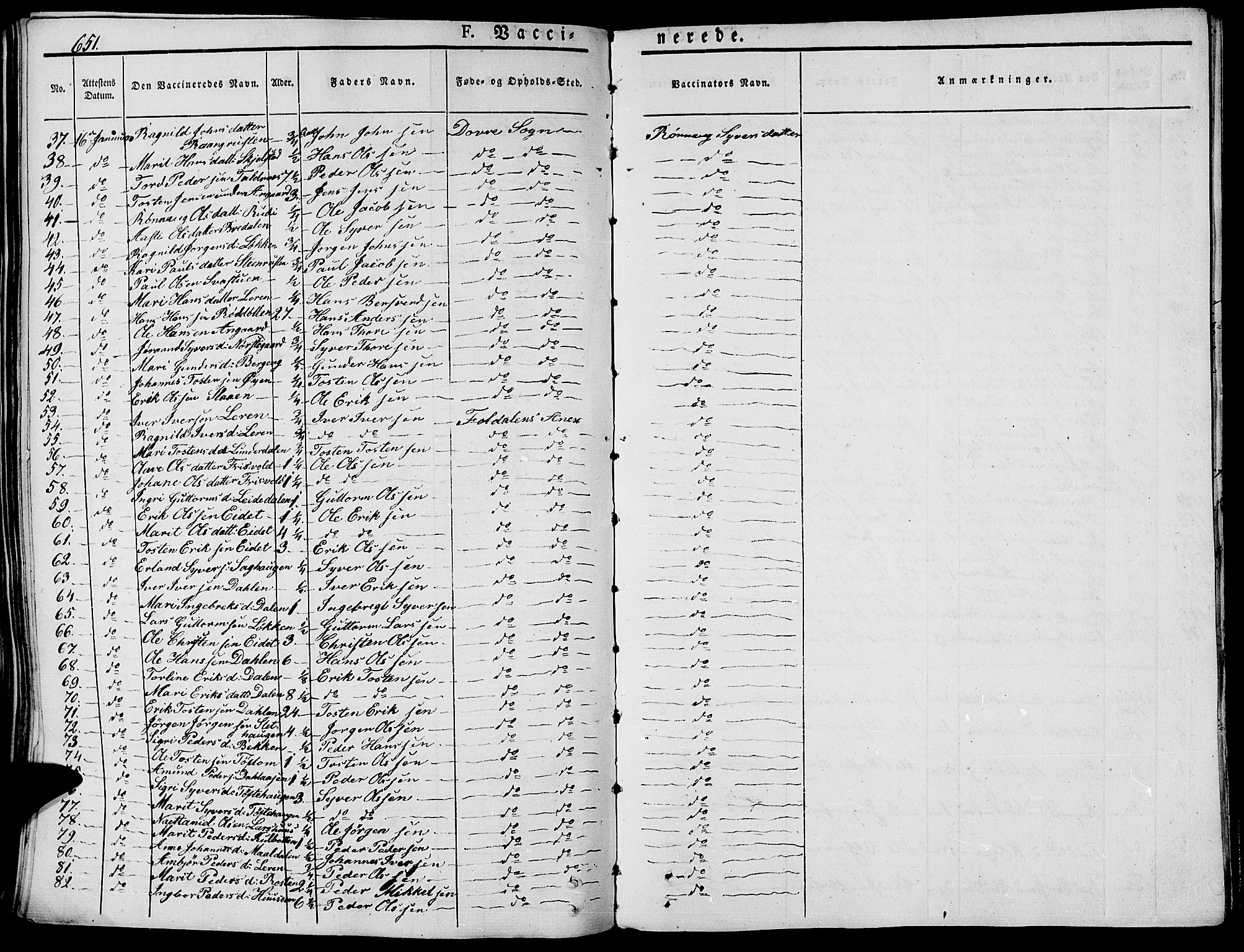 Lesja prestekontor, SAH/PREST-068/H/Ha/Haa/L0005: Parish register (official) no. 5, 1830-1842, p. 651