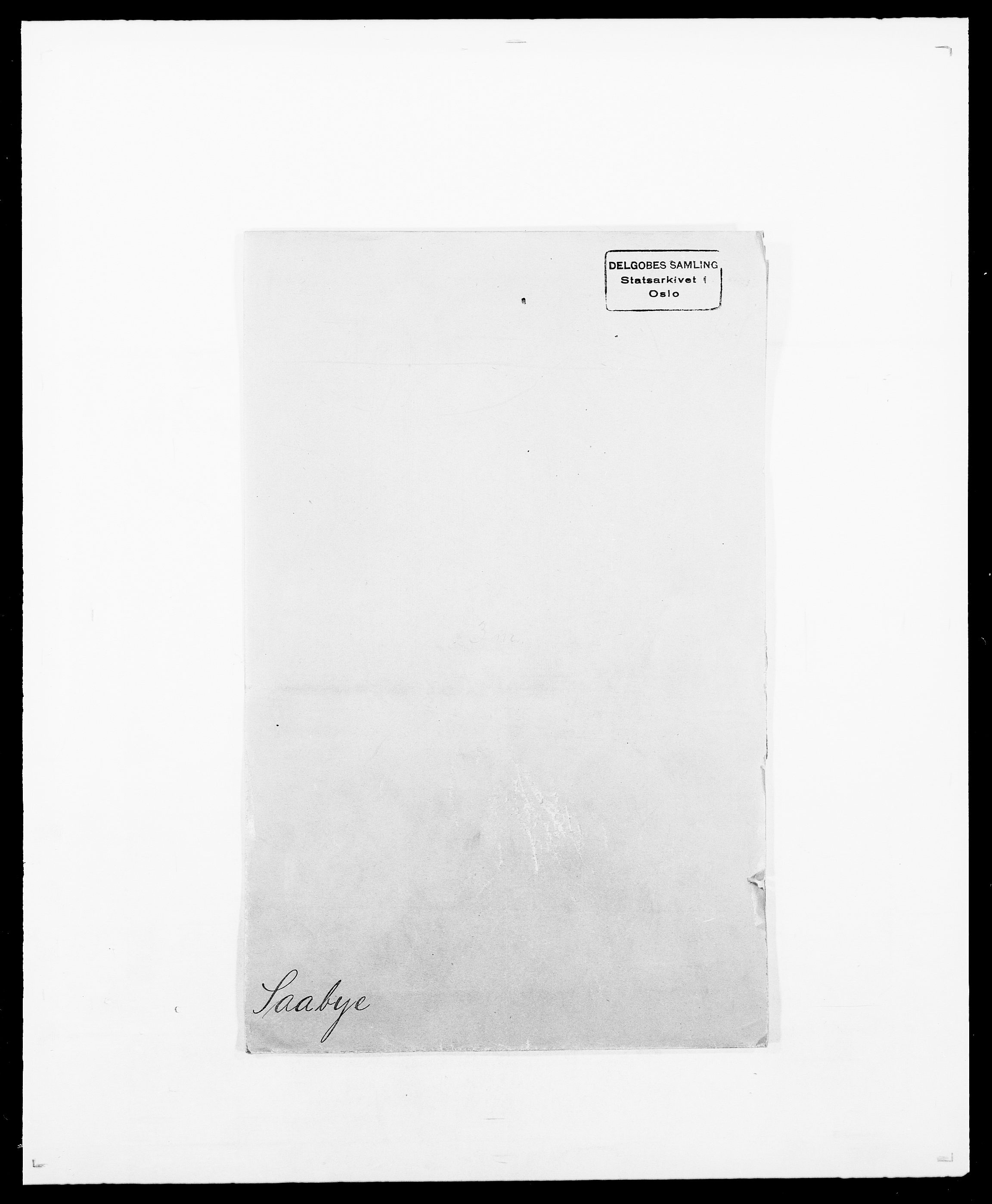 Delgobe, Charles Antoine - samling, AV/SAO-PAO-0038/D/Da/L0034: Saabye - Schmincke, p. 1