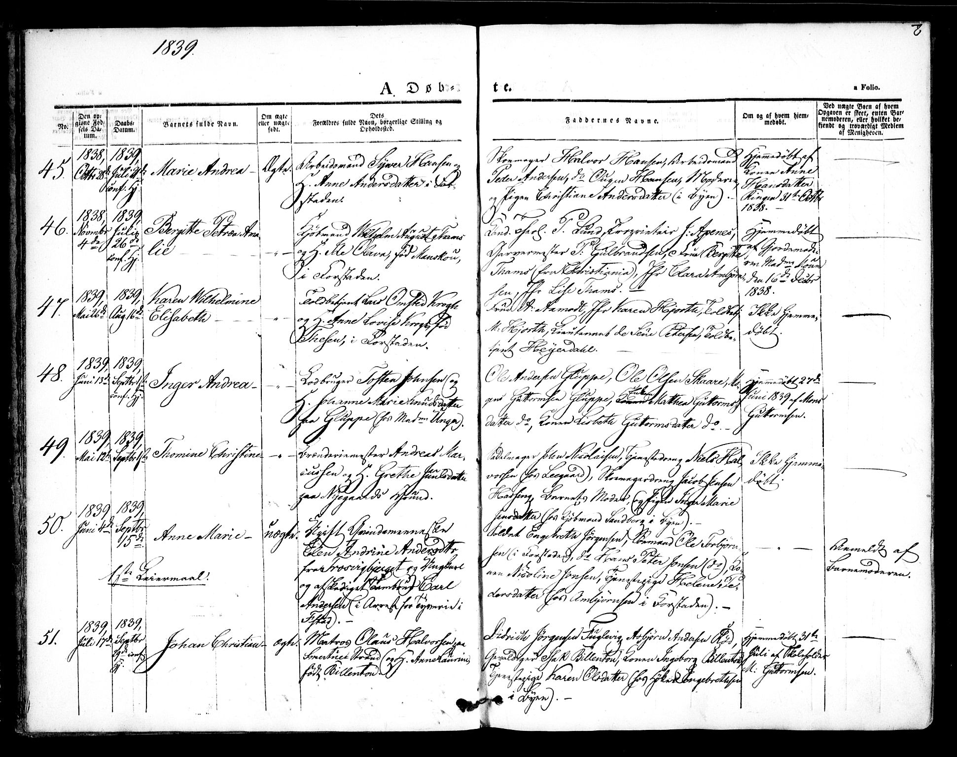 Glemmen prestekontor Kirkebøker, SAO/A-10908/F/Fa/L0005: Parish register (official) no. 5, 1838-1852, p. 8