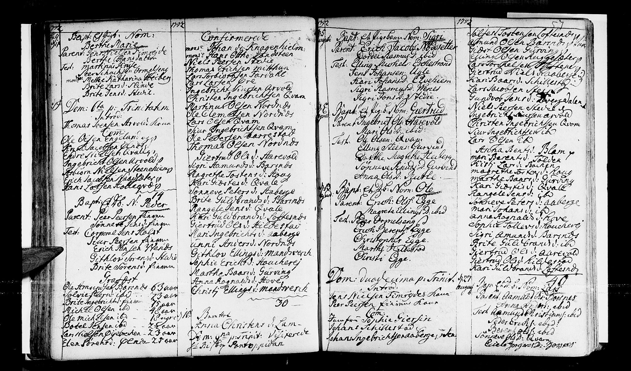 Sogndal sokneprestembete, AV/SAB-A-81301/H/Haa/Haaa/L0003: Parish register (official) no. A 3, 1747-1768, p. 57