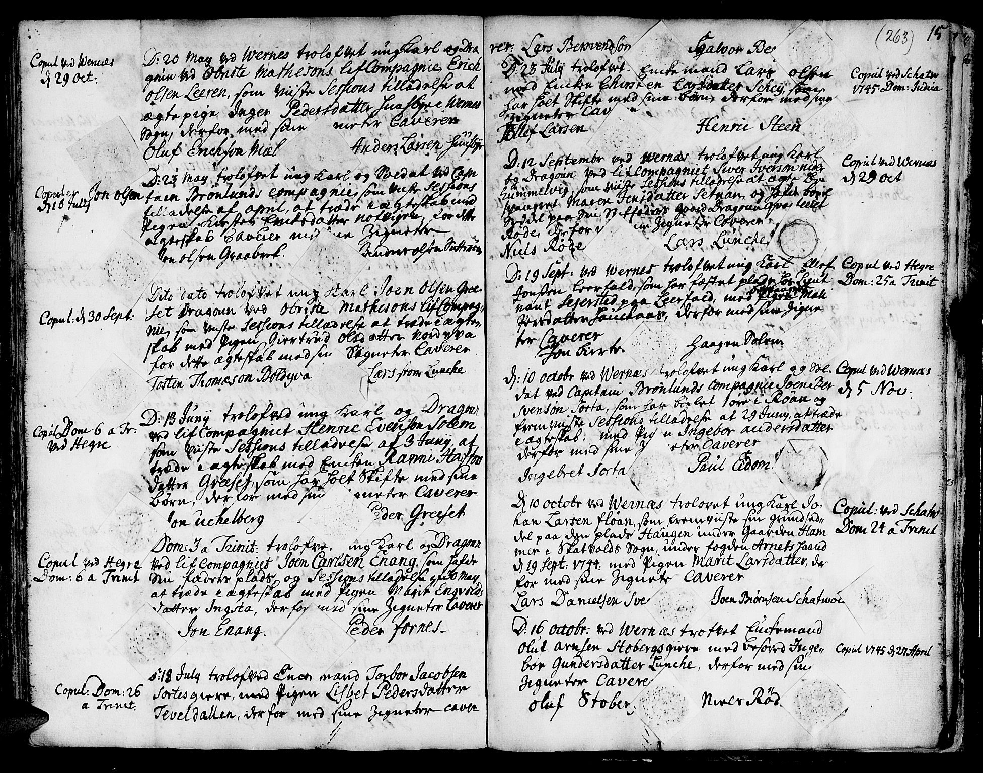 Ministerialprotokoller, klokkerbøker og fødselsregistre - Nord-Trøndelag, SAT/A-1458/709/L0056: Parish register (official) no. 709A04, 1740-1756, p. 263