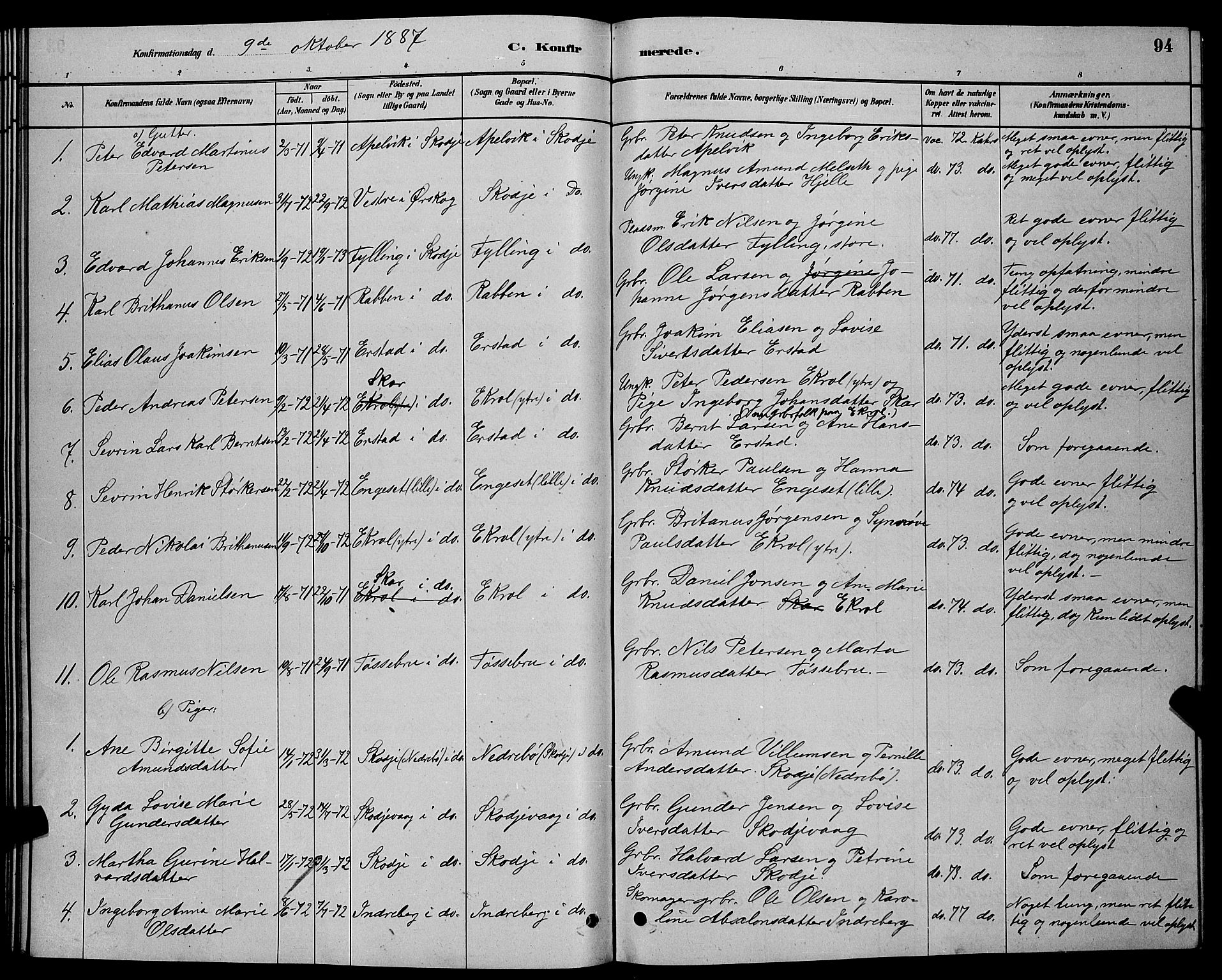 Ministerialprotokoller, klokkerbøker og fødselsregistre - Møre og Romsdal, AV/SAT-A-1454/524/L0365: Parish register (copy) no. 524C06, 1880-1899, p. 94