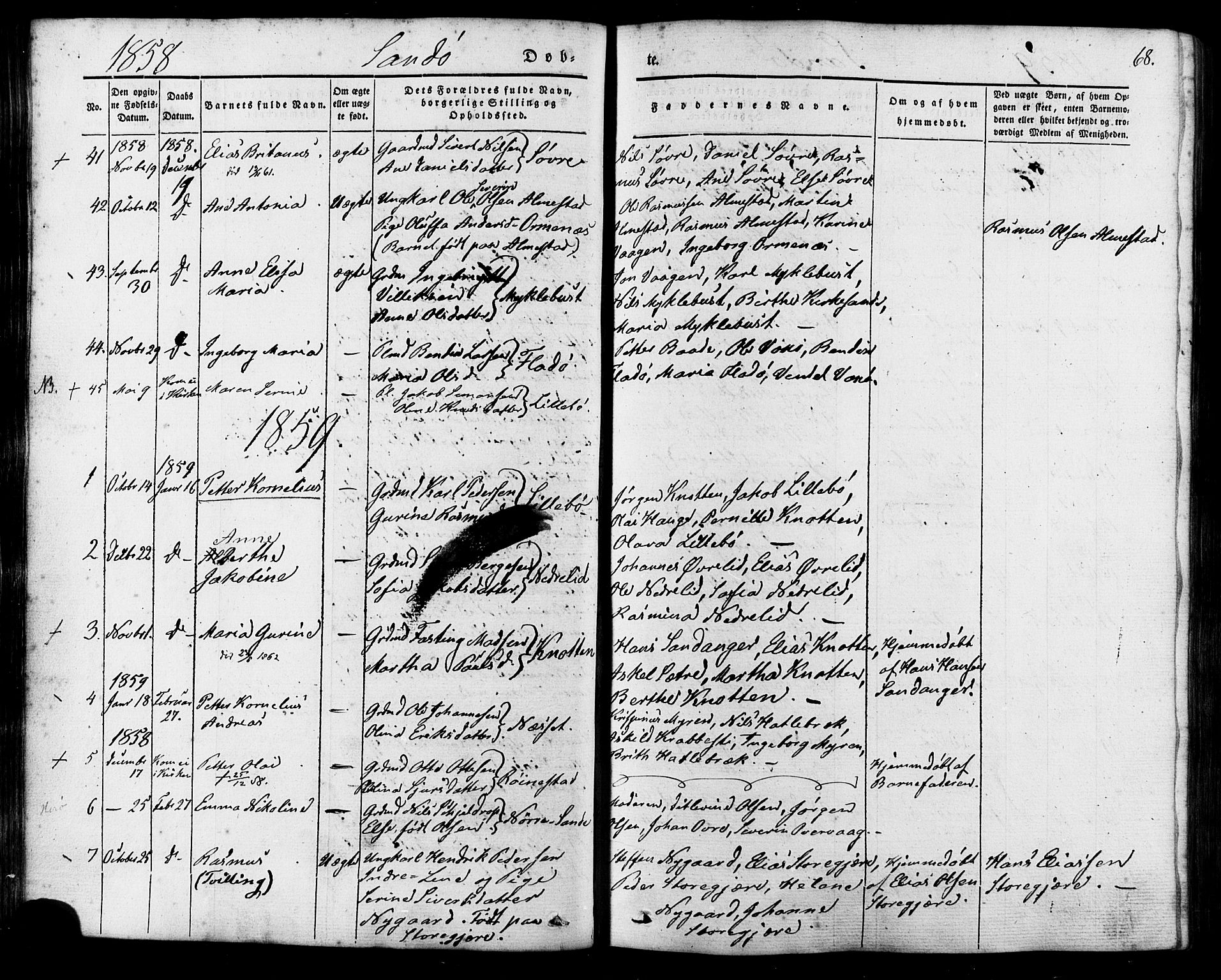 Ministerialprotokoller, klokkerbøker og fødselsregistre - Møre og Romsdal, AV/SAT-A-1454/503/L0034: Parish register (official) no. 503A02, 1841-1884, p. 68