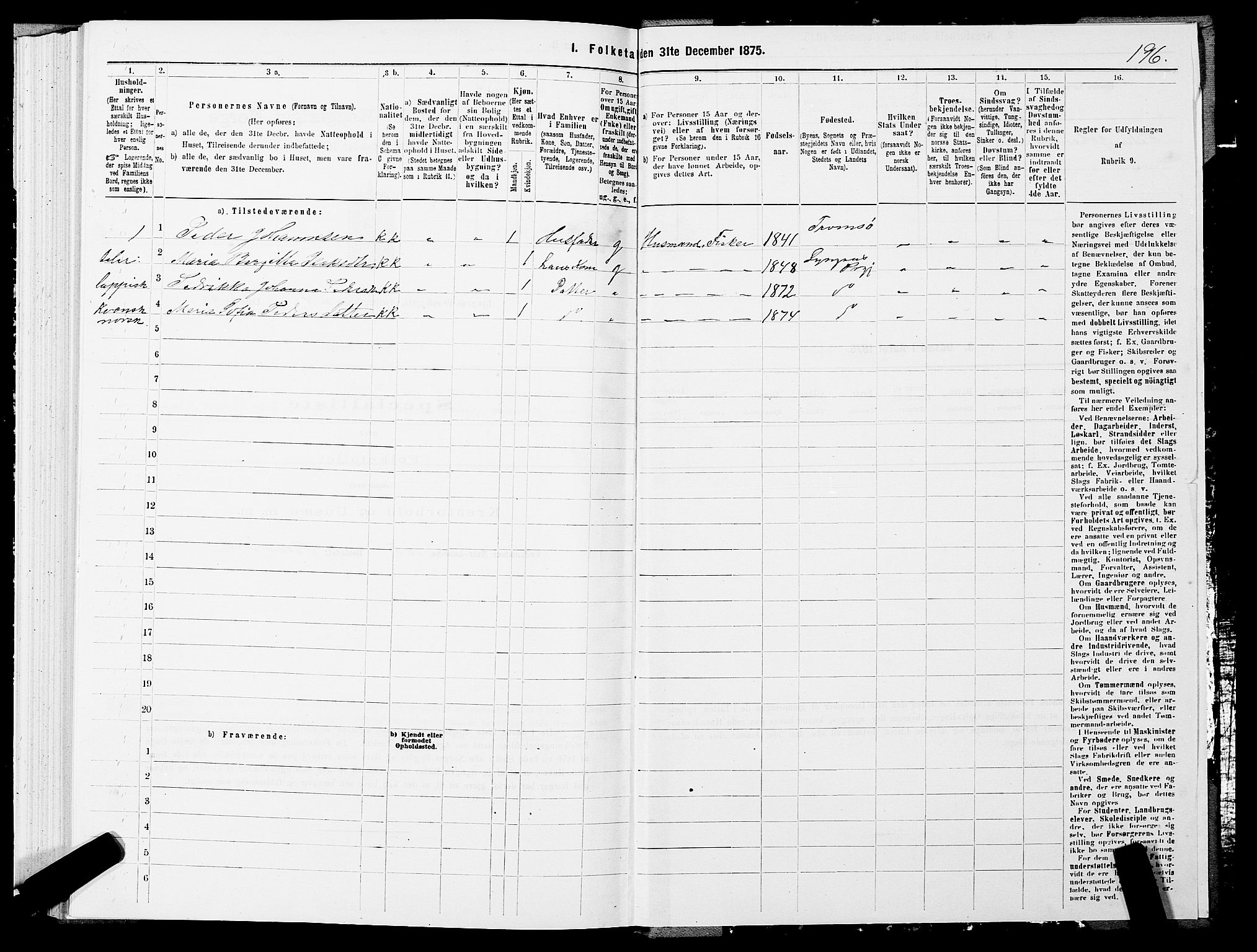 SATØ, 1875 census for 1938P Lyngen, 1875, p. 4196