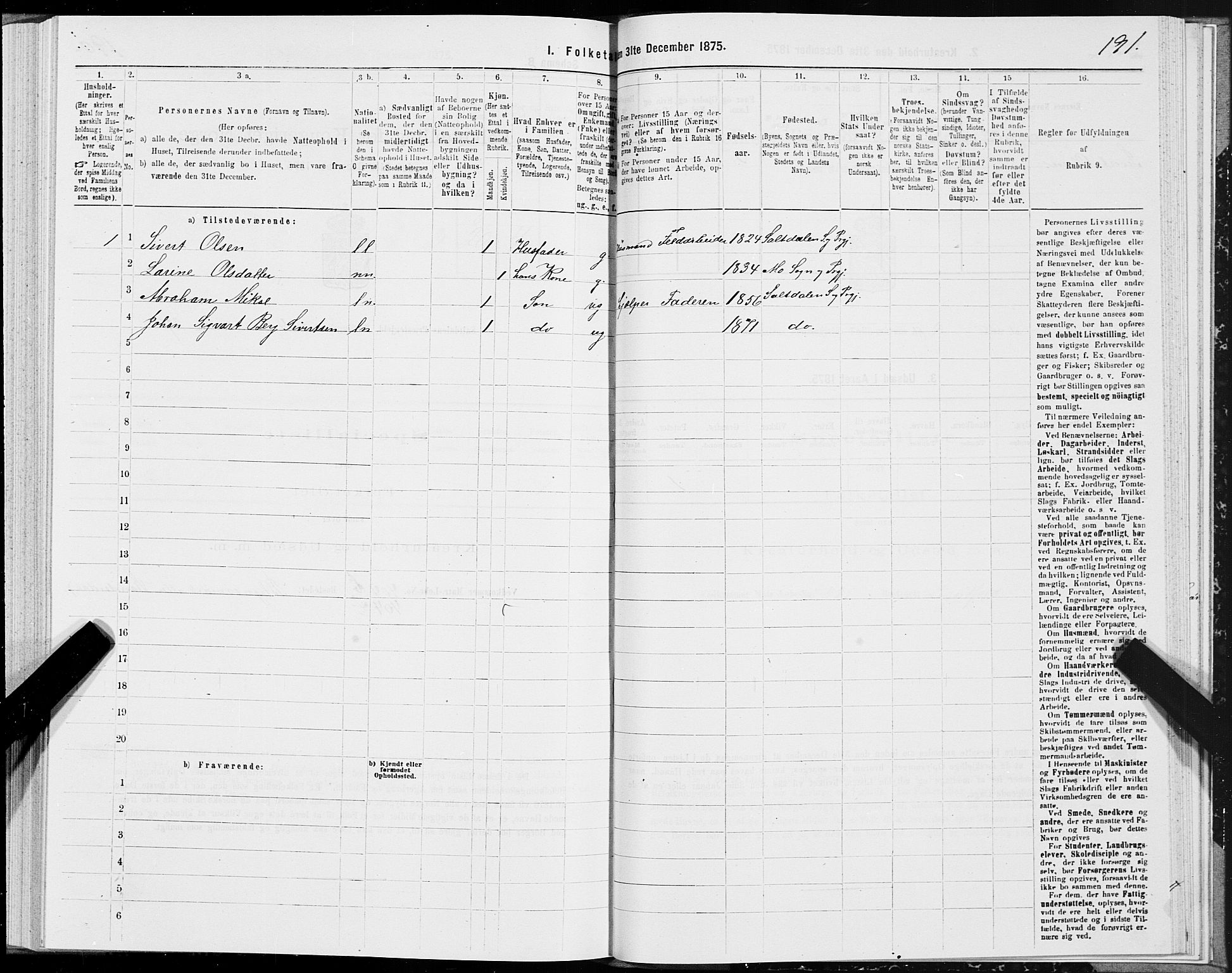 SAT, 1875 census for 1840P Saltdal, 1875, p. 2191