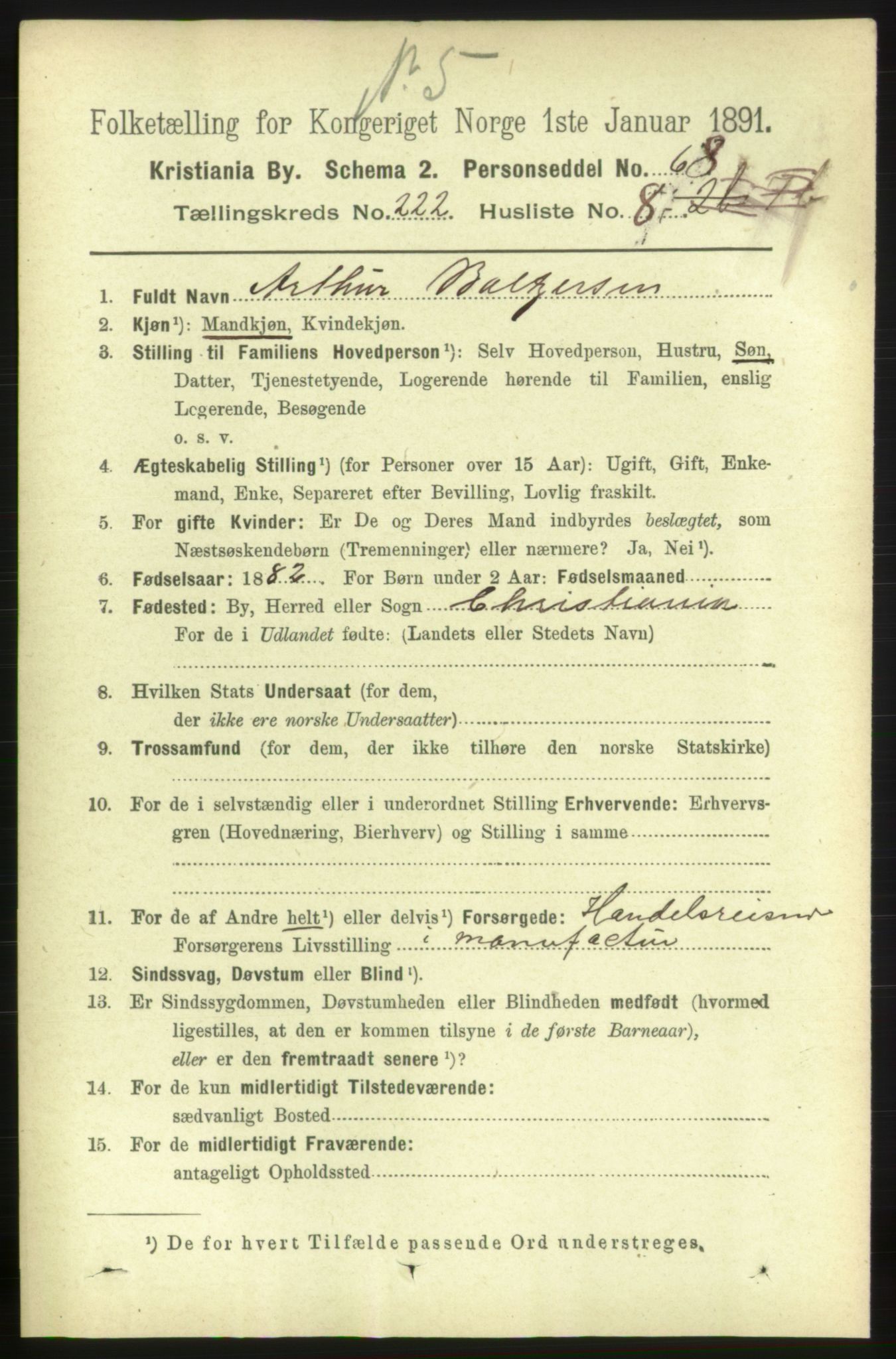 RA, 1891 census for 0301 Kristiania, 1891, p. 133376