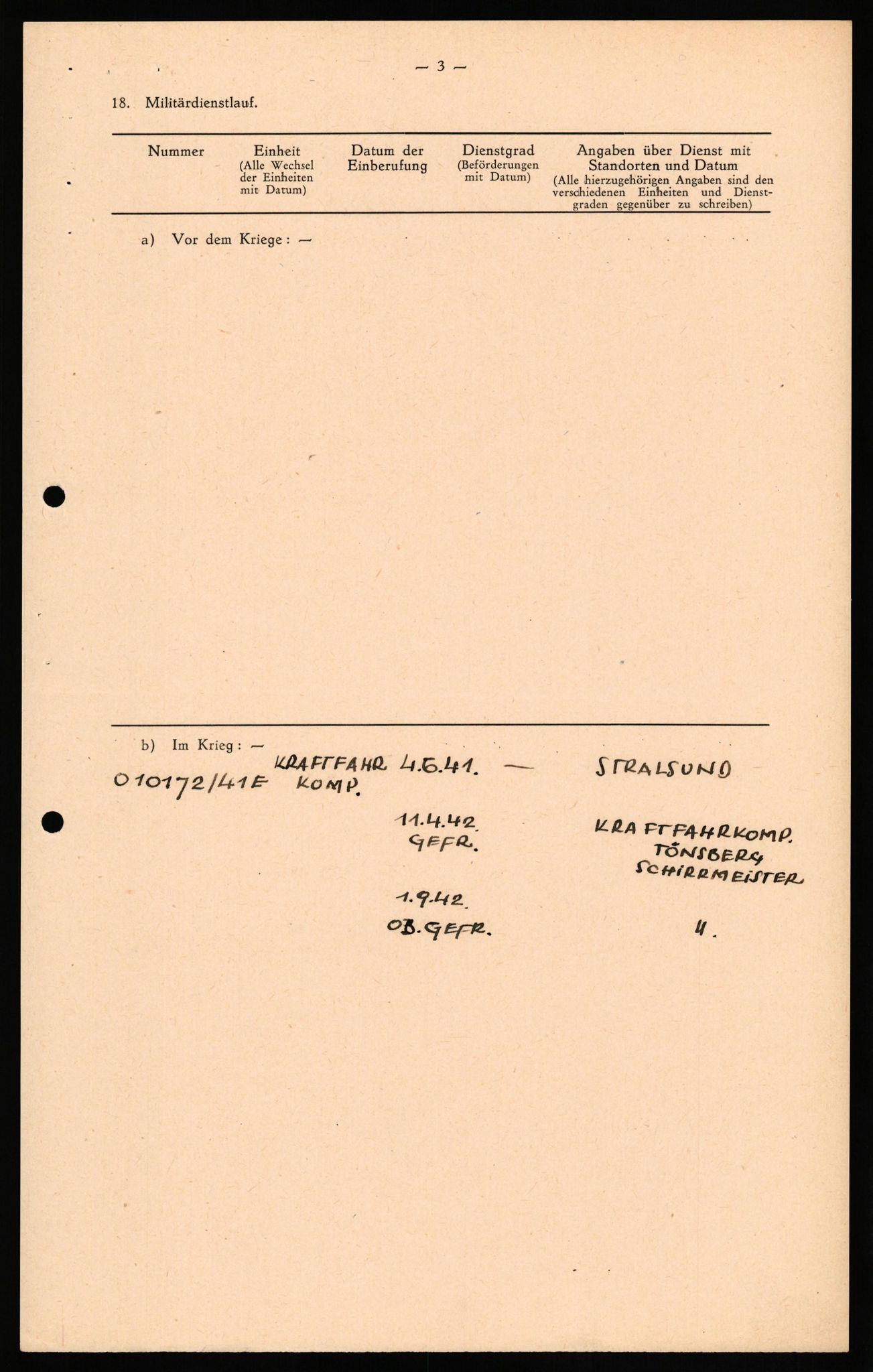 Forsvaret, Forsvarets overkommando II, AV/RA-RAFA-3915/D/Db/L0032: CI Questionaires. Tyske okkupasjonsstyrker i Norge. Tyskere., 1945-1946, p. 69