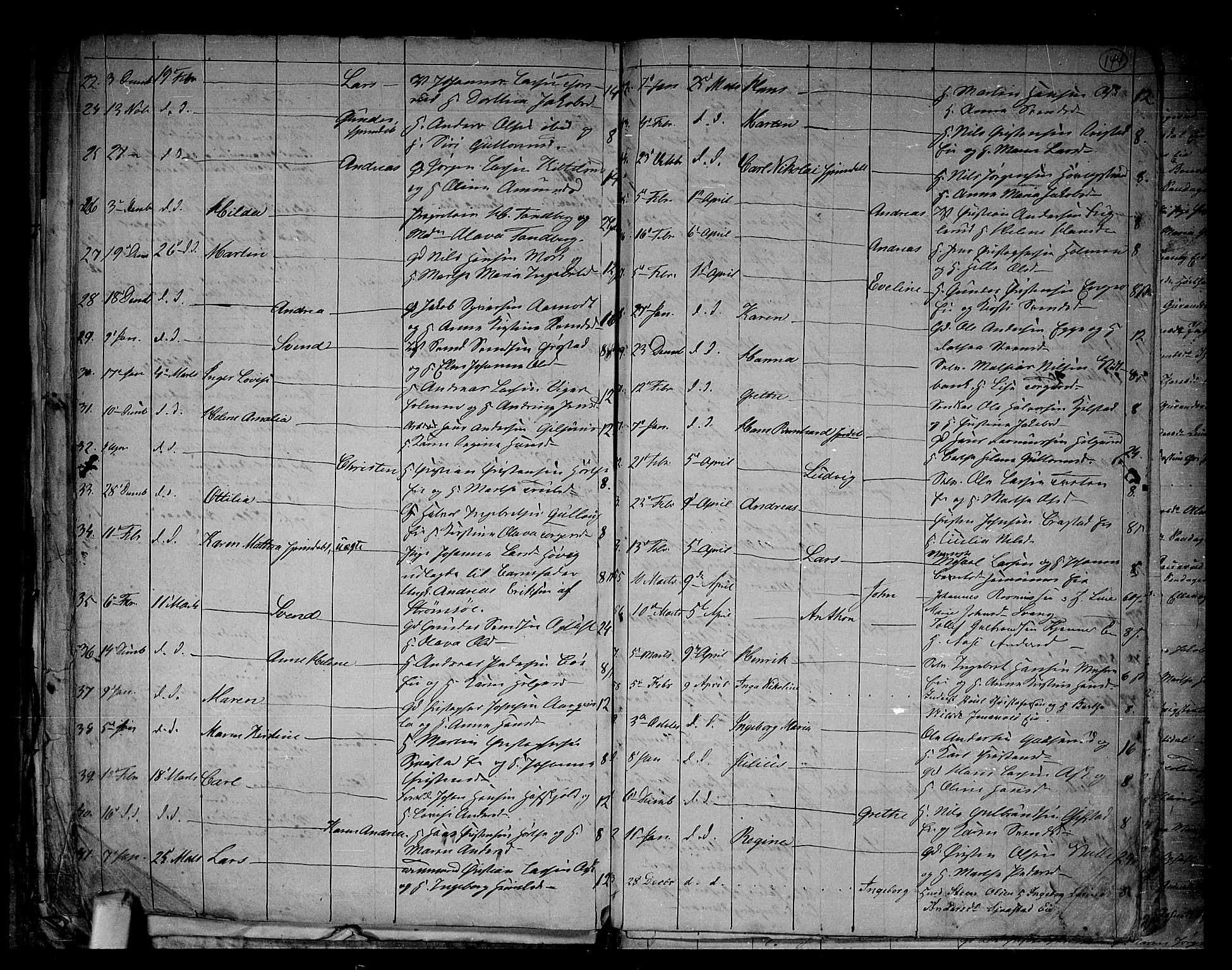 Lier kirkebøker, AV/SAKO-A-230/G/Ga/L0002: Parish register (copy) no. I 2, 1841-1862, p. 144