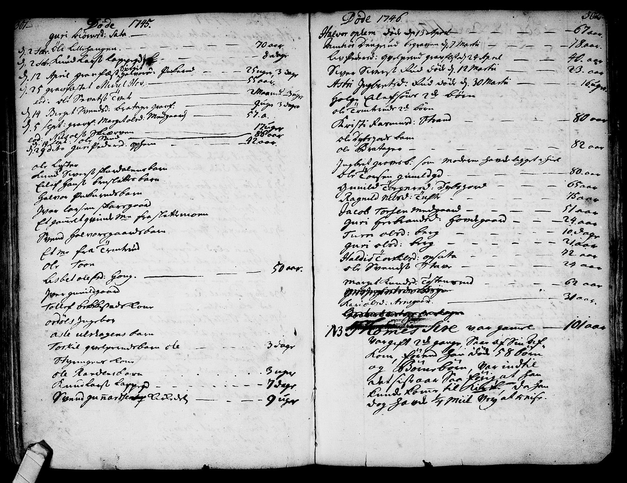Ål kirkebøker, SAKO/A-249/F/Fa/L0001: Parish register (official) no. I 1, 1744-1769, p. 301-302