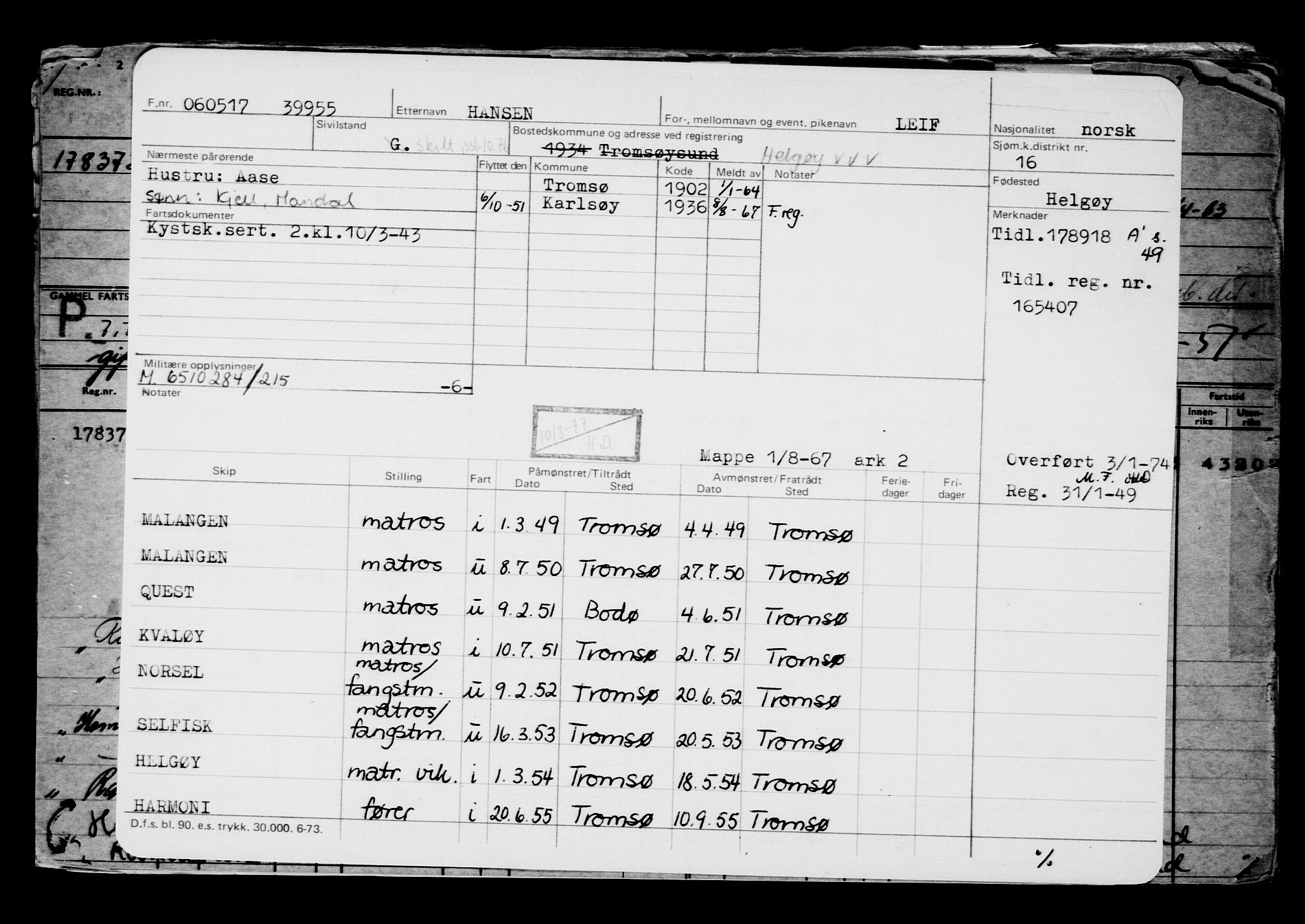 Direktoratet for sjømenn, AV/RA-S-3545/G/Gb/L0148: Hovedkort, 1917, p. 351