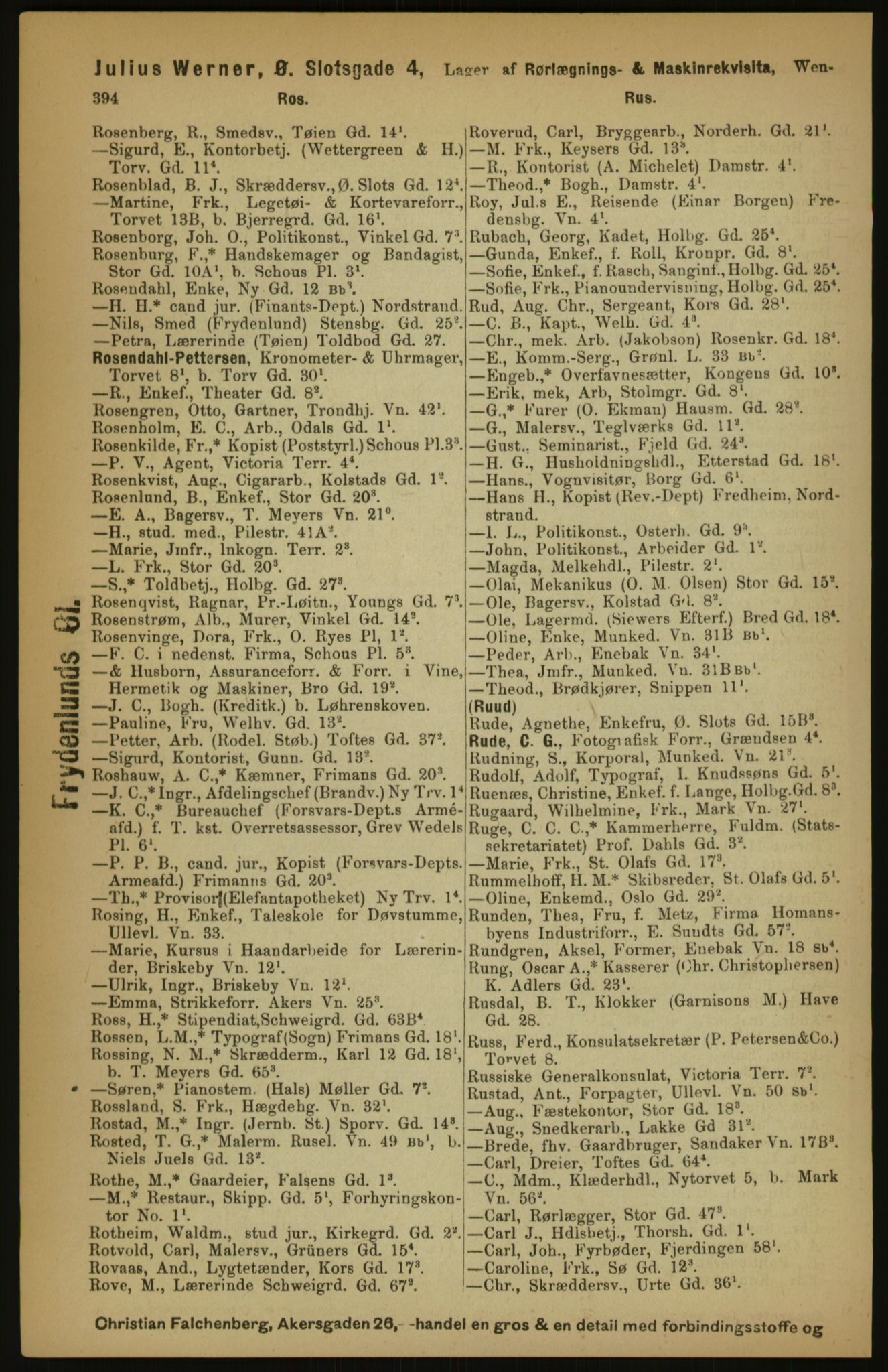 Kristiania/Oslo adressebok, PUBL/-, 1891, p. 394