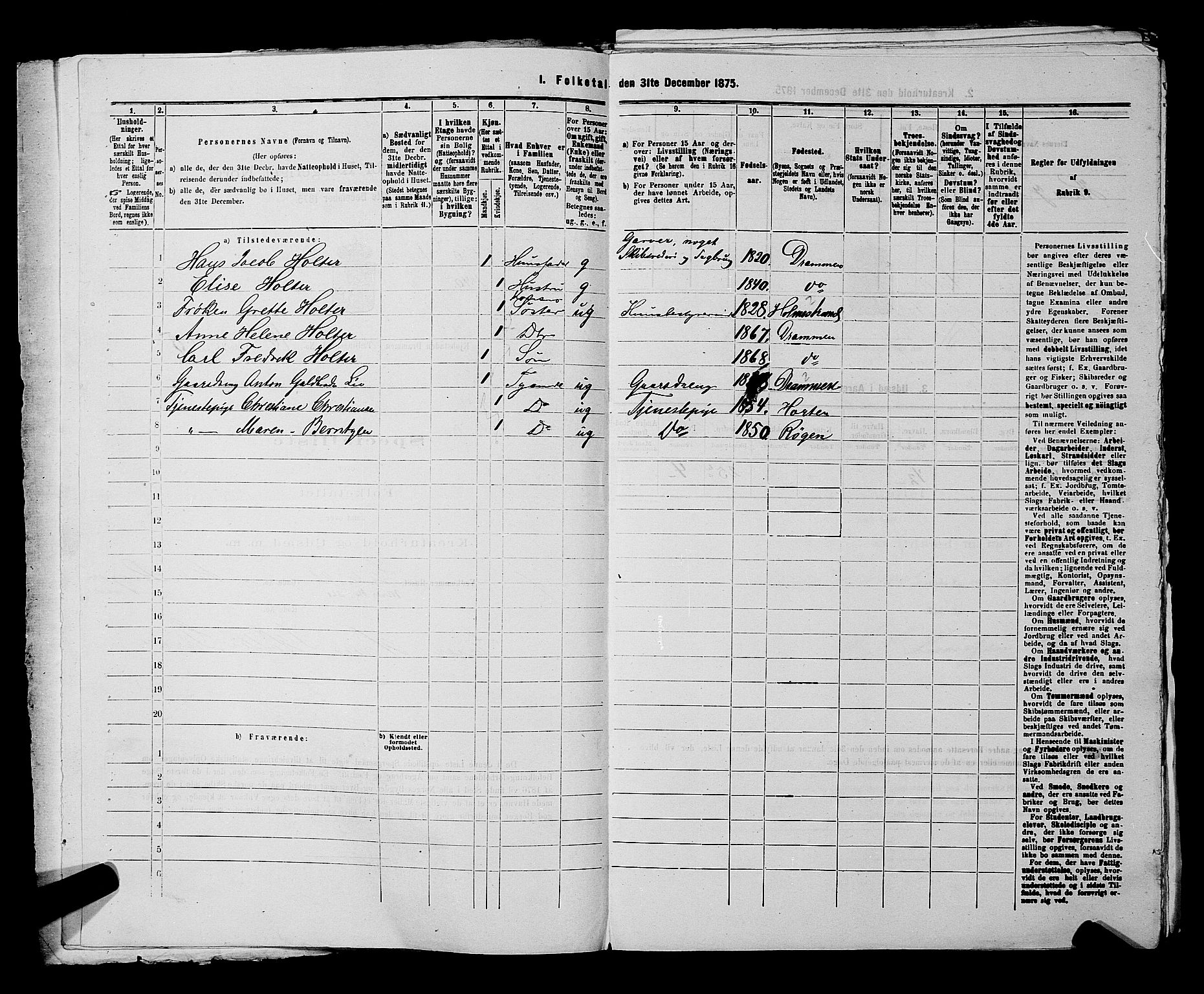 SAKO, 1875 census for 0602 Drammen, 1875, p. 1766
