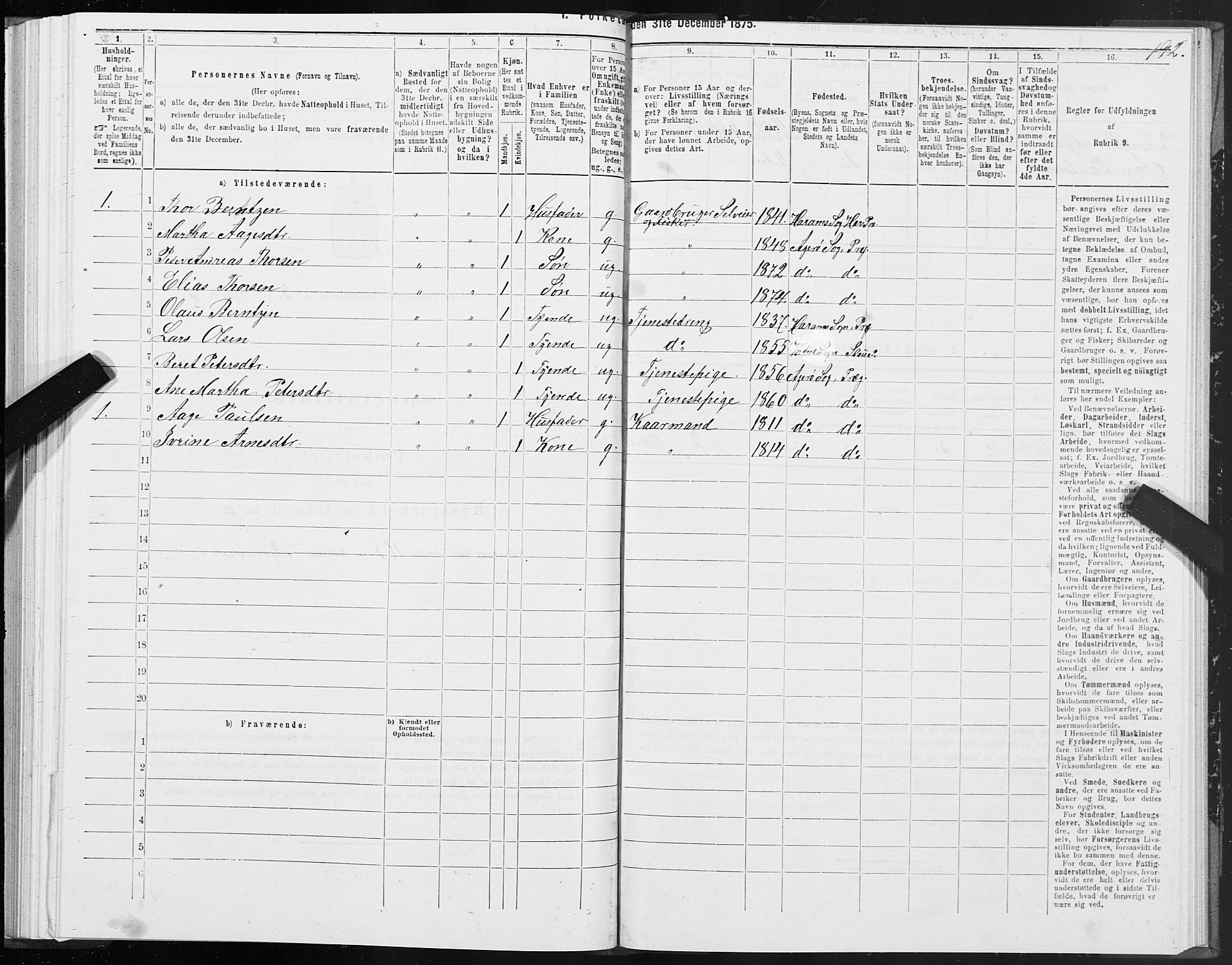 SAT, 1875 census for 1545P Aukra, 1875, p. 1192