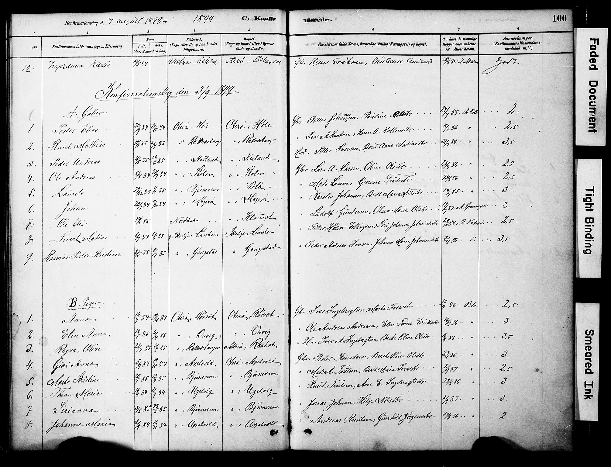 Ministerialprotokoller, klokkerbøker og fødselsregistre - Møre og Romsdal, AV/SAT-A-1454/563/L0736: Parish register (official) no. 563A01, 1878-1903, p. 106