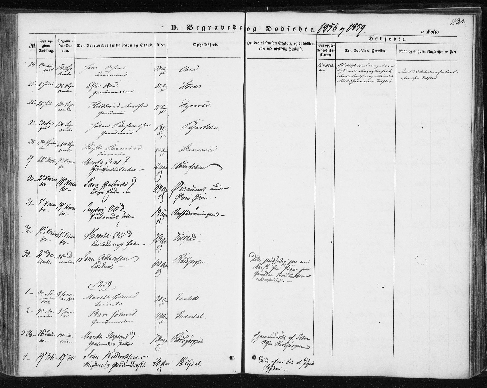 Ministerialprotokoller, klokkerbøker og fødselsregistre - Sør-Trøndelag, AV/SAT-A-1456/687/L1000: Parish register (official) no. 687A06, 1848-1869, p. 234