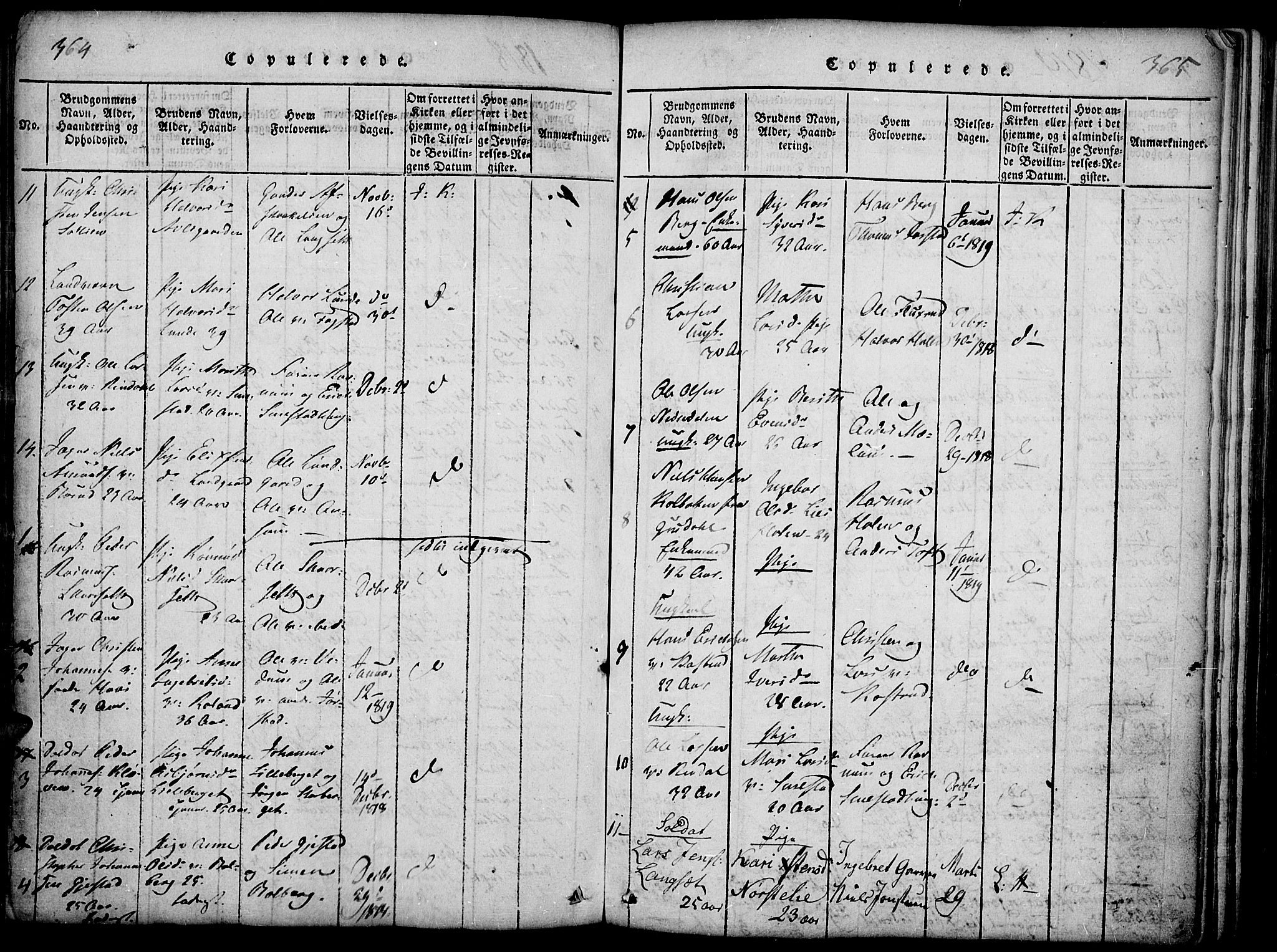 Fåberg prestekontor, SAH/PREST-086/H/Ha/Haa/L0003: Parish register (official) no. 3, 1818-1833, p. 364-365