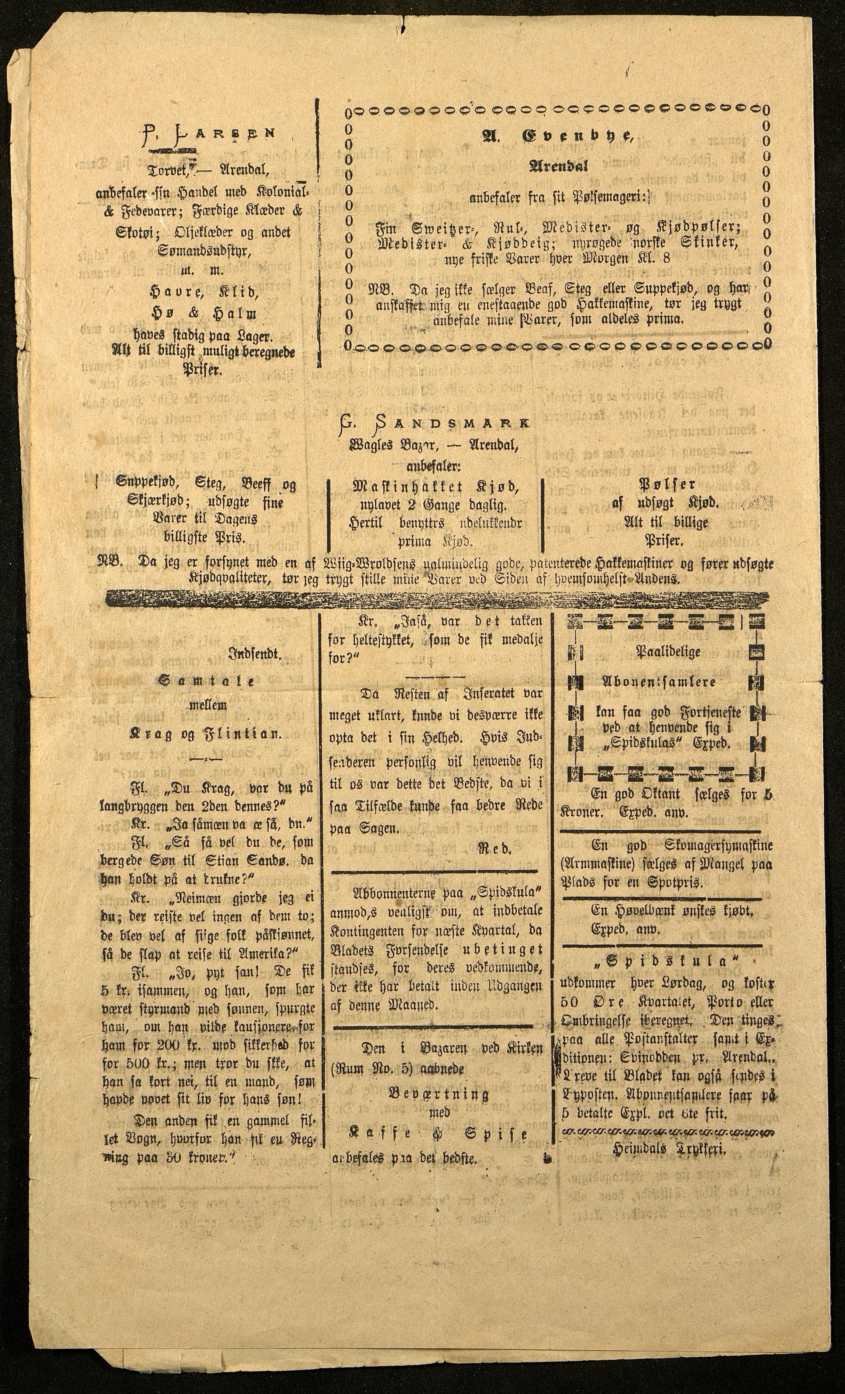 Spidskuglen, AAKS/PA-2823/X/L0001/0003: Spidskuglen / Årg. 1889, nr. 2, 5, 8–10, 27, 1889