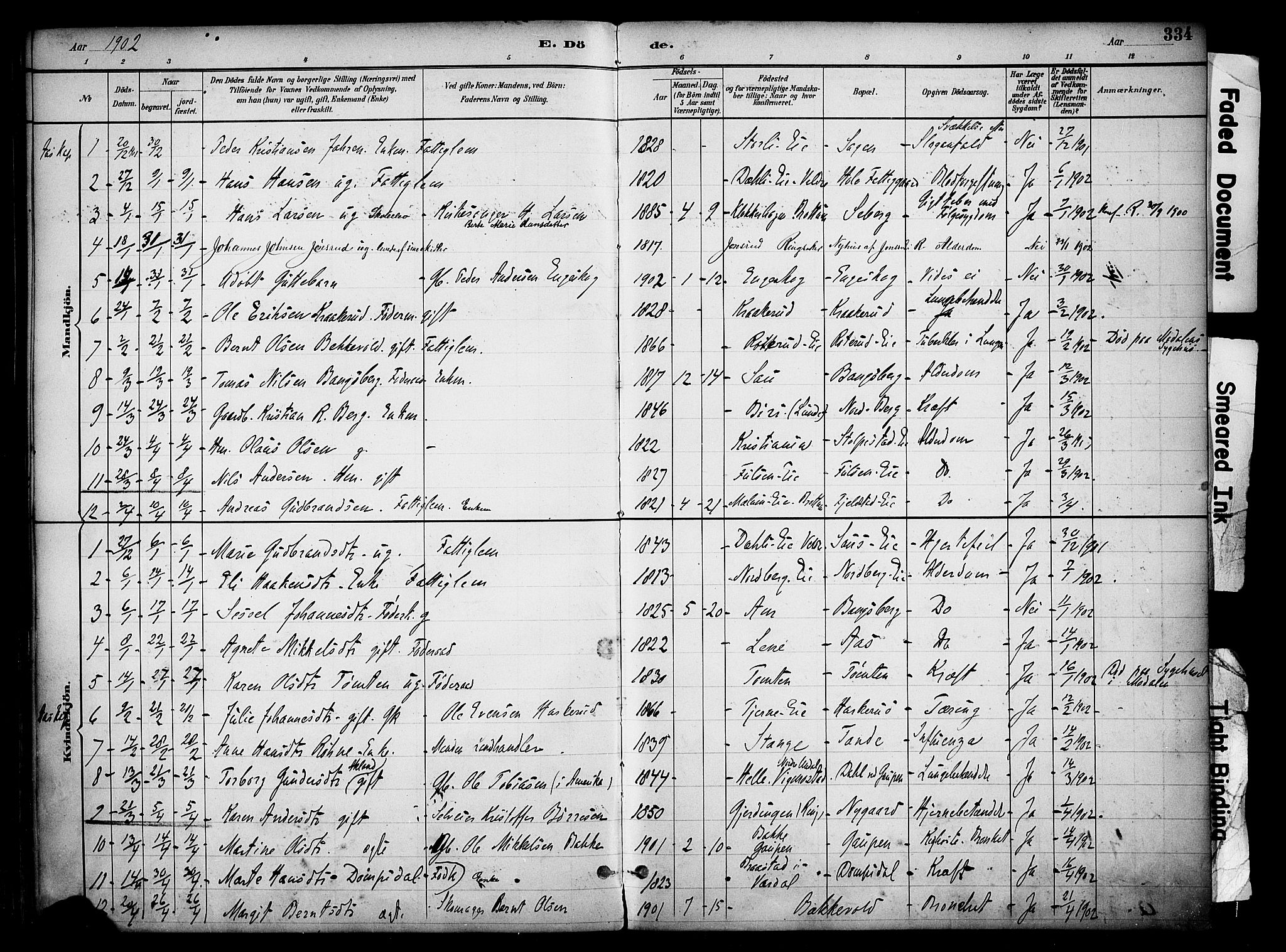 Ringsaker prestekontor, AV/SAH-PREST-014/K/Ka/L0017: Parish register (official) no. 17, 1891-1902, p. 334