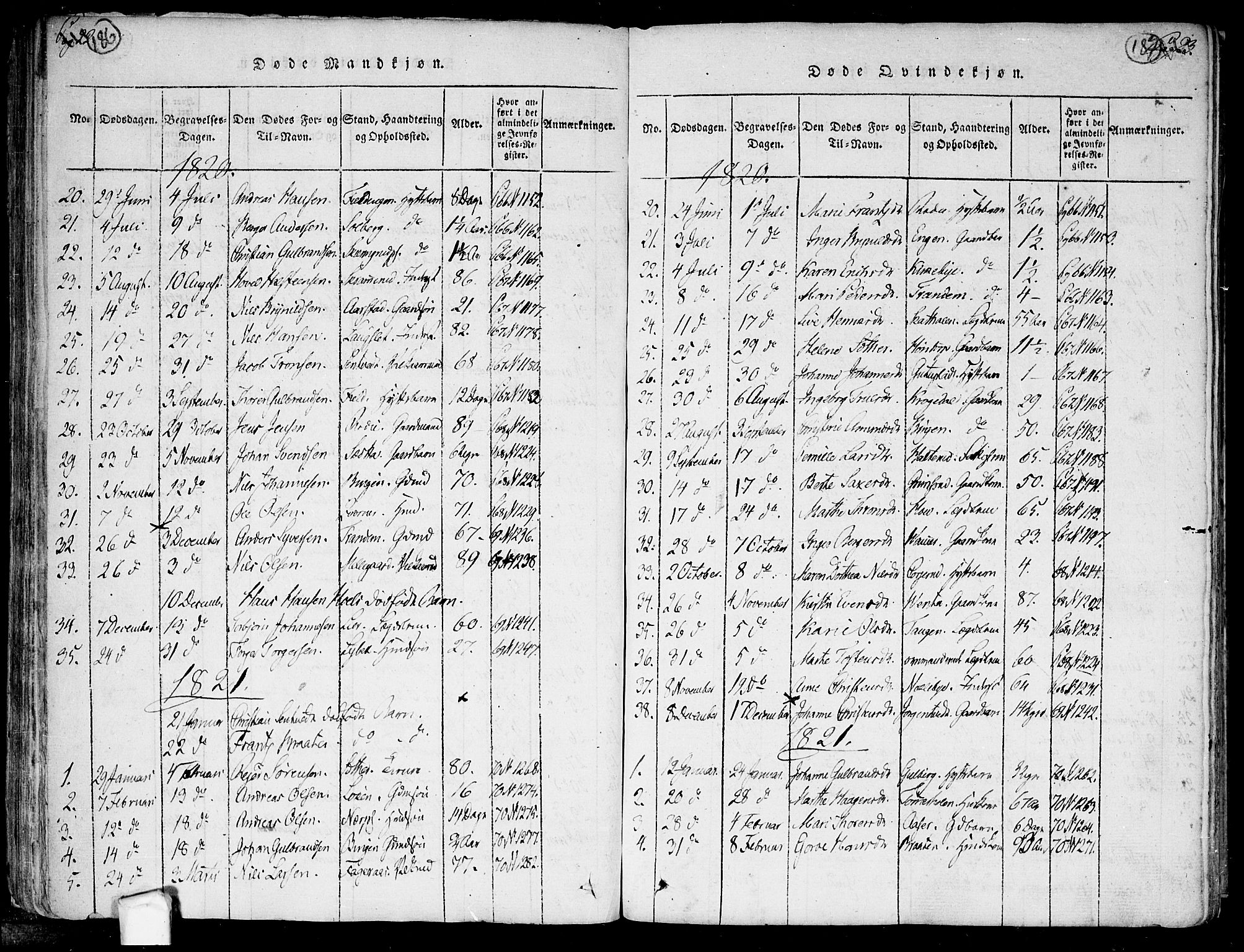 Trøgstad prestekontor Kirkebøker, SAO/A-10925/F/Fa/L0006: Parish register (official) no. I 6, 1815-1844, p. 186-187