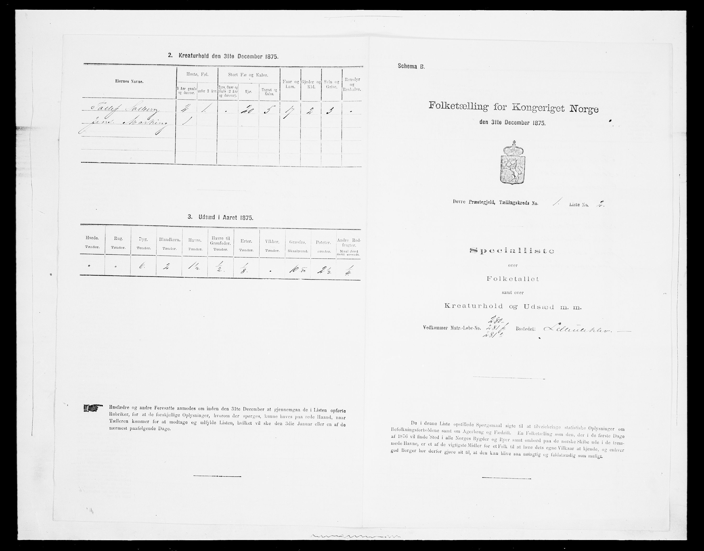 SAH, 1875 census for 0511P Dovre, 1875, p. 57