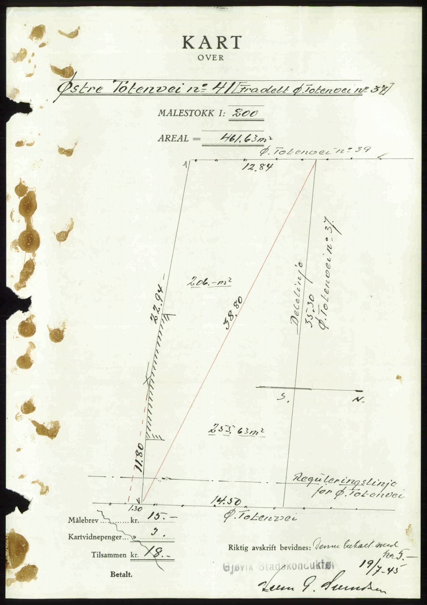 Toten tingrett, SAH/TING-006/H/Hb/Hbc/L0013: Mortgage book no. Hbc-13, 1945-1945, Diary no: : 1081/1945