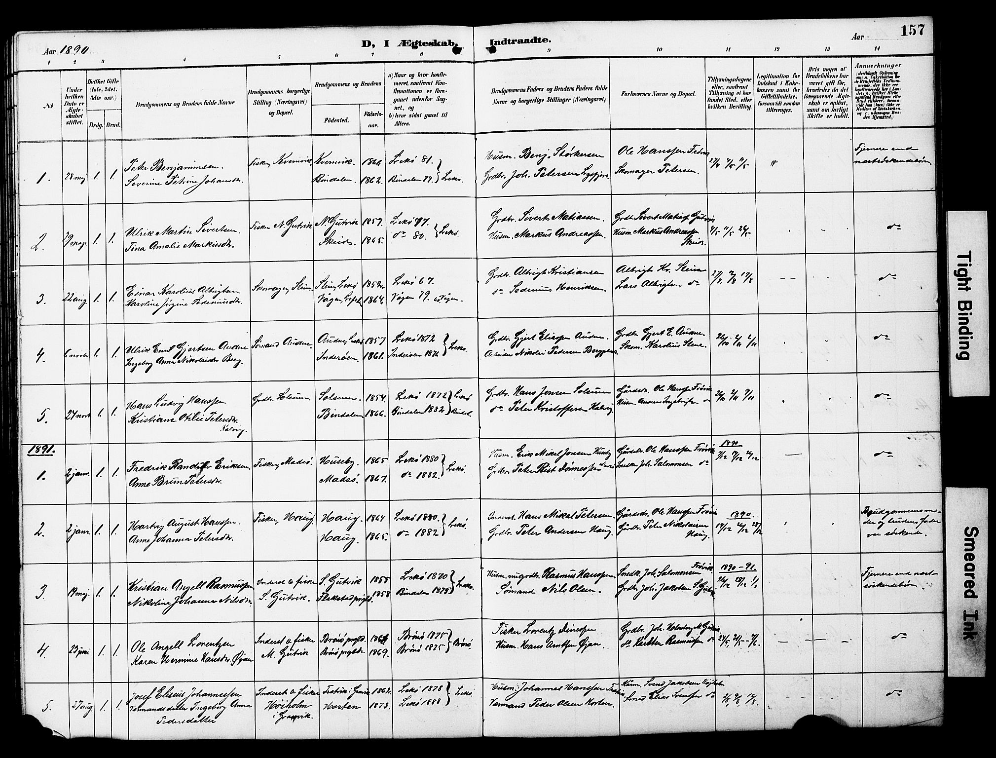 Ministerialprotokoller, klokkerbøker og fødselsregistre - Nord-Trøndelag, SAT/A-1458/788/L0701: Parish register (copy) no. 788C01, 1888-1913, p. 157