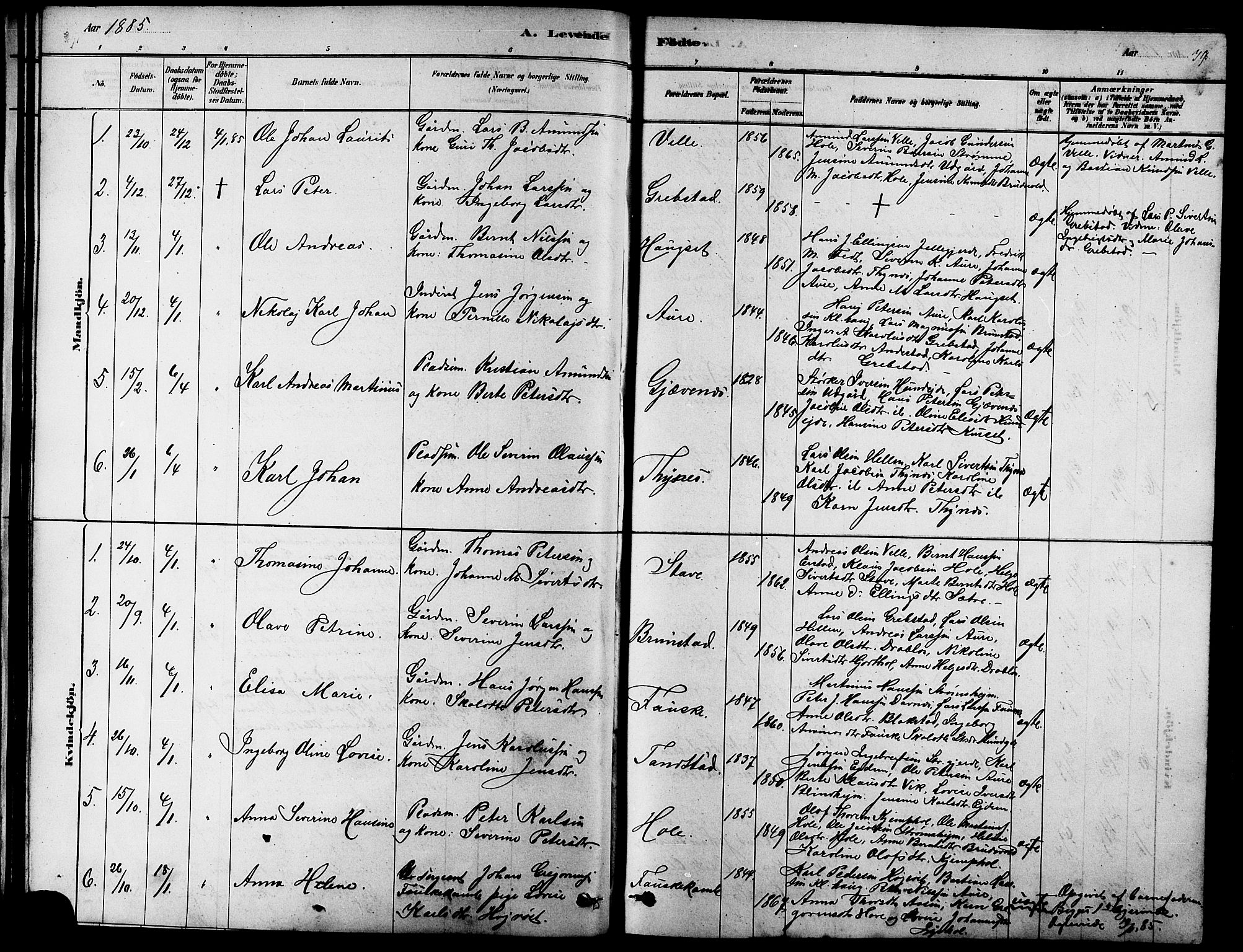 Ministerialprotokoller, klokkerbøker og fødselsregistre - Møre og Romsdal, AV/SAT-A-1454/523/L0339: Parish register (copy) no. 523C02, 1878-1891, p. 39