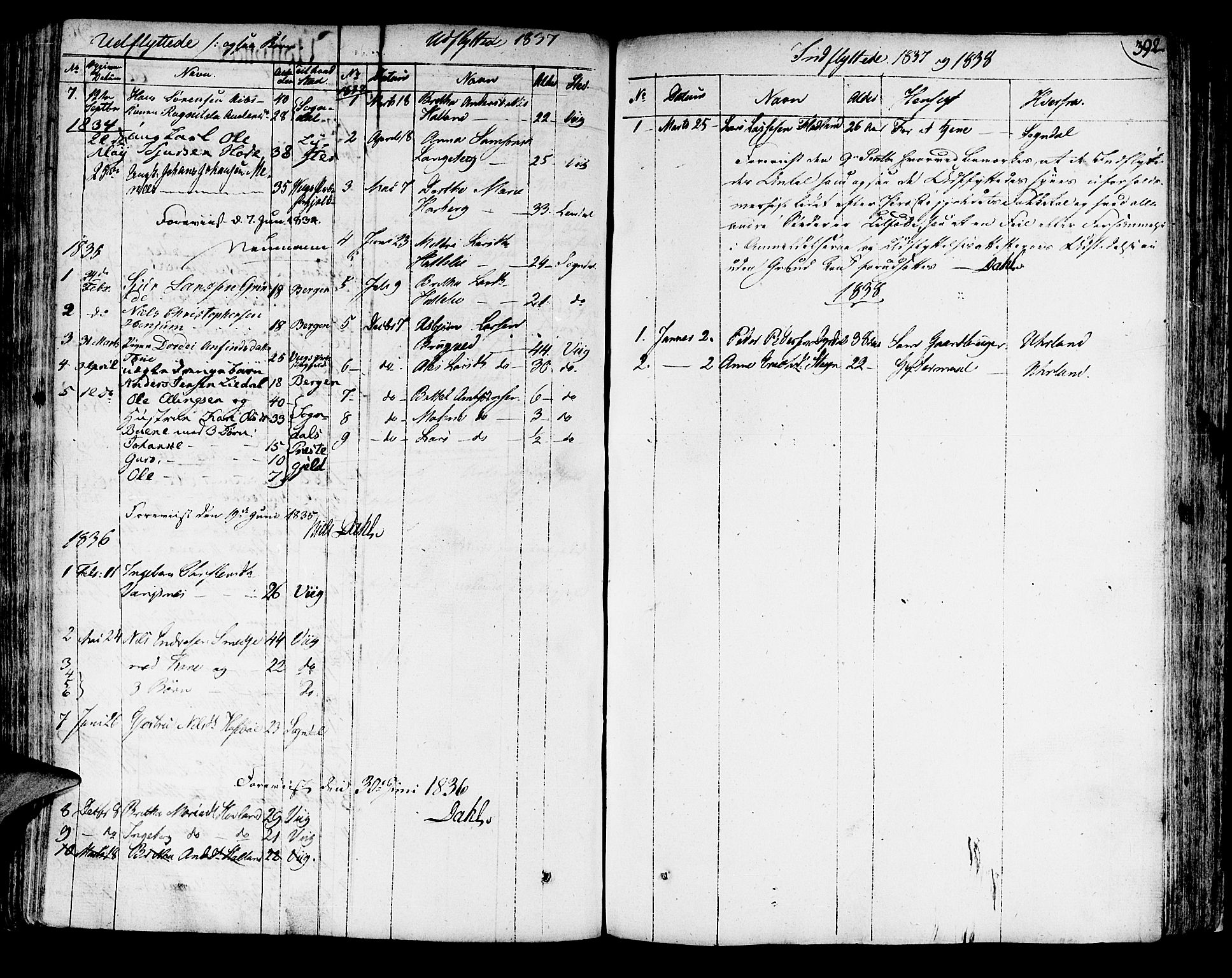 Leikanger sokneprestembete, AV/SAB-A-81001/H/Haa/Haaa/L0006: Parish register (official) no. A 6, 1810-1838, p. 392