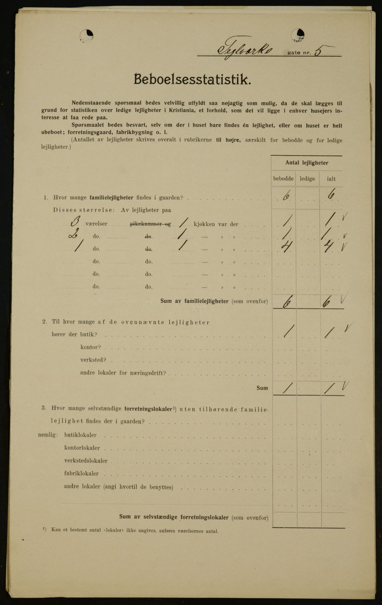 OBA, Municipal Census 1909 for Kristiania, 1909, p. 97301