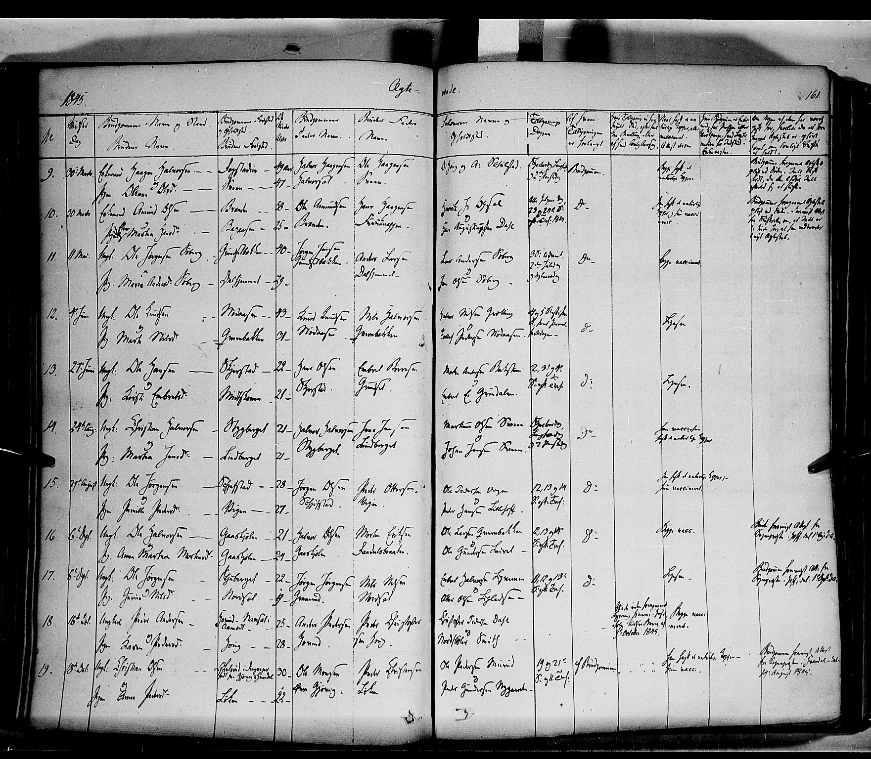 Elverum prestekontor, AV/SAH-PREST-044/H/Ha/Haa/L0009: Parish register (official) no. 9, 1843-1856, p. 161