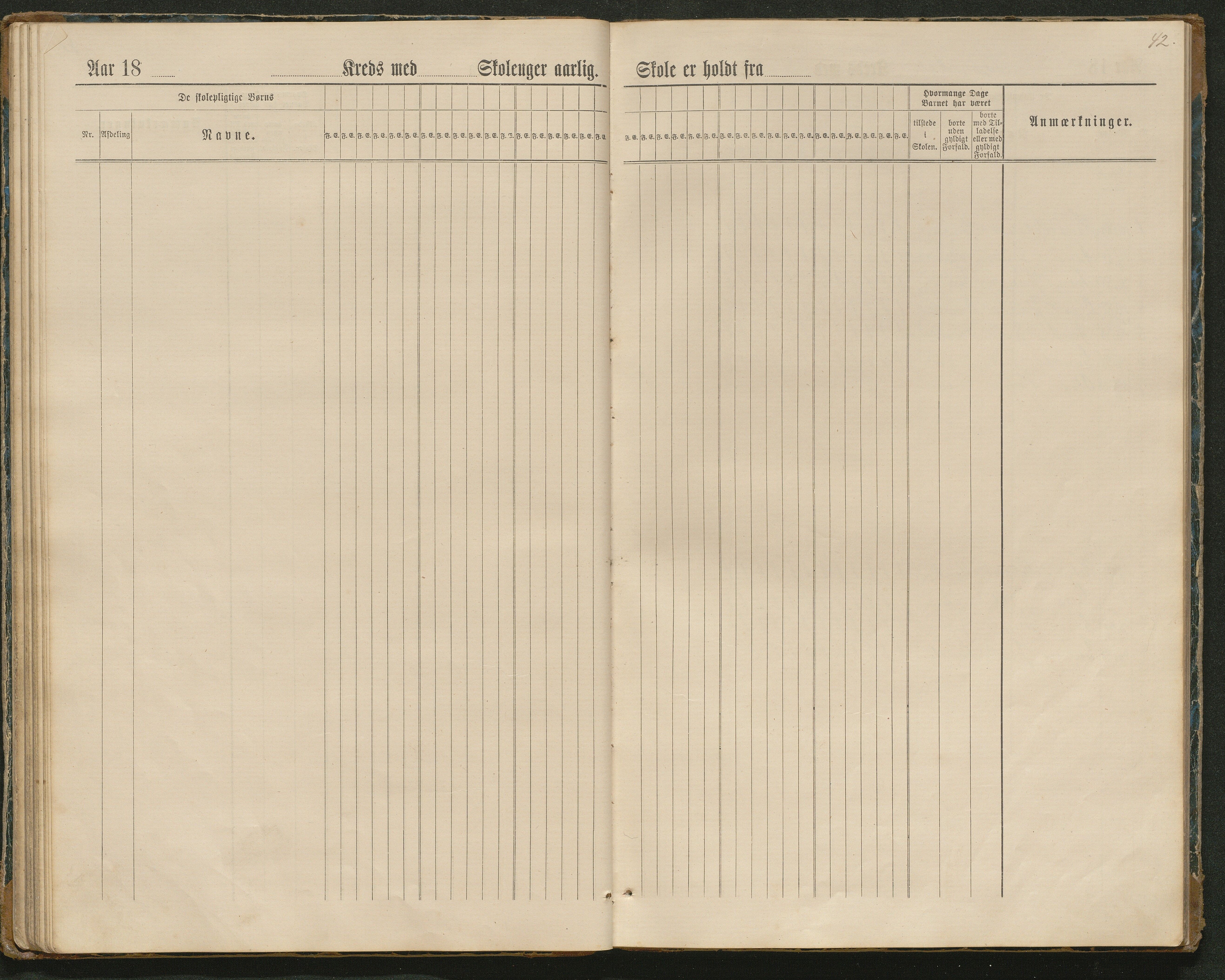 Hornnes kommune, Tønnesvold, Abusland skolekretser, AAKS/KA0936-550g/F1/L0003: Dagbok Abusland, Tønnesland, 1884-1900, p. 42