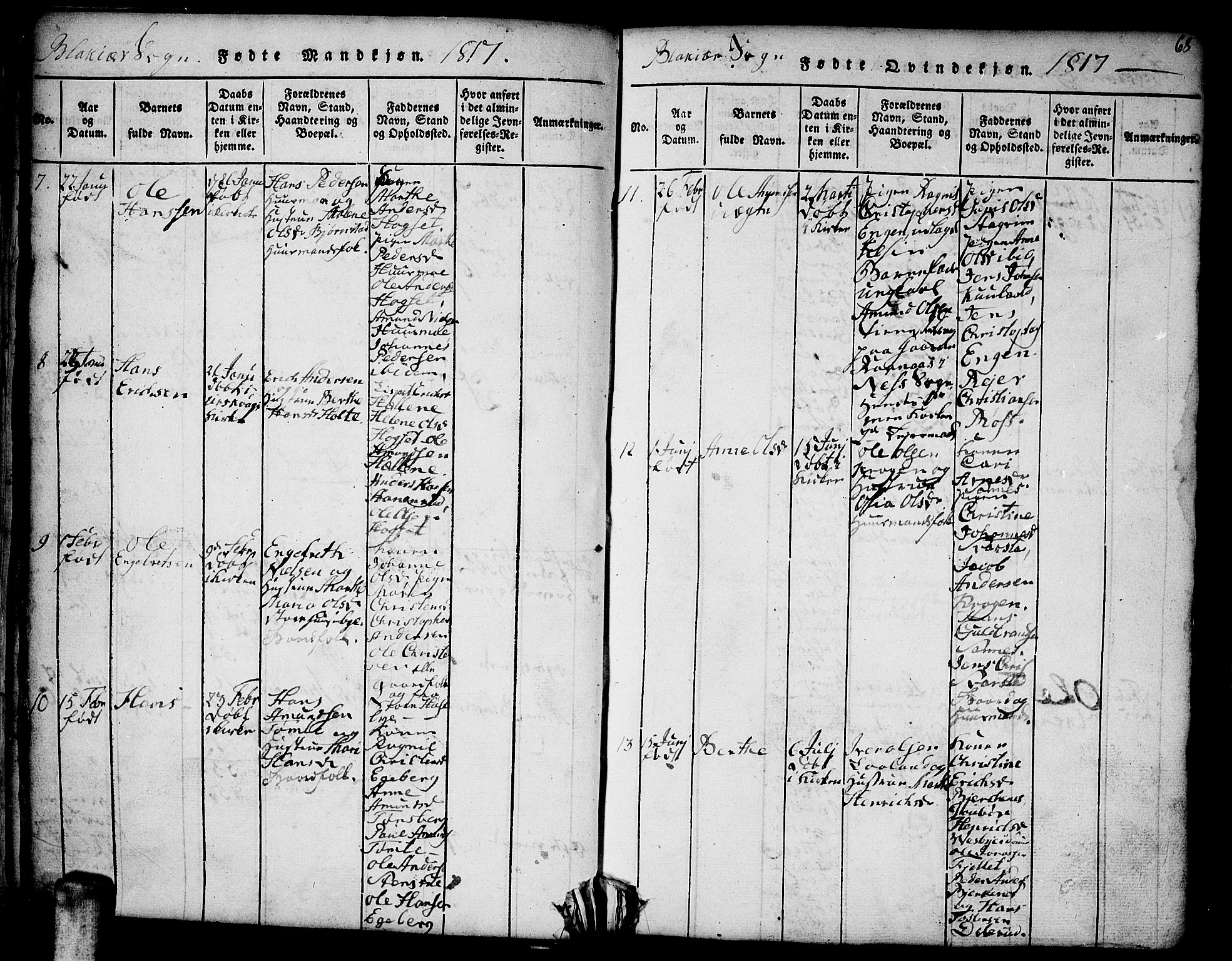 Aurskog prestekontor Kirkebøker, SAO/A-10304a/F/Fa/L0005: Parish register (official) no. I 5, 1814-1829, p. 68