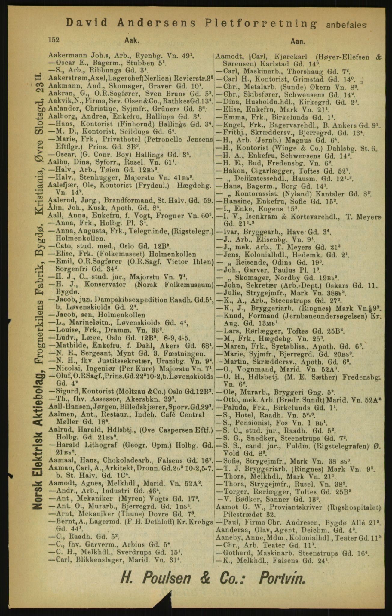 Kristiania/Oslo adressebok, PUBL/-, 1900, p. 152