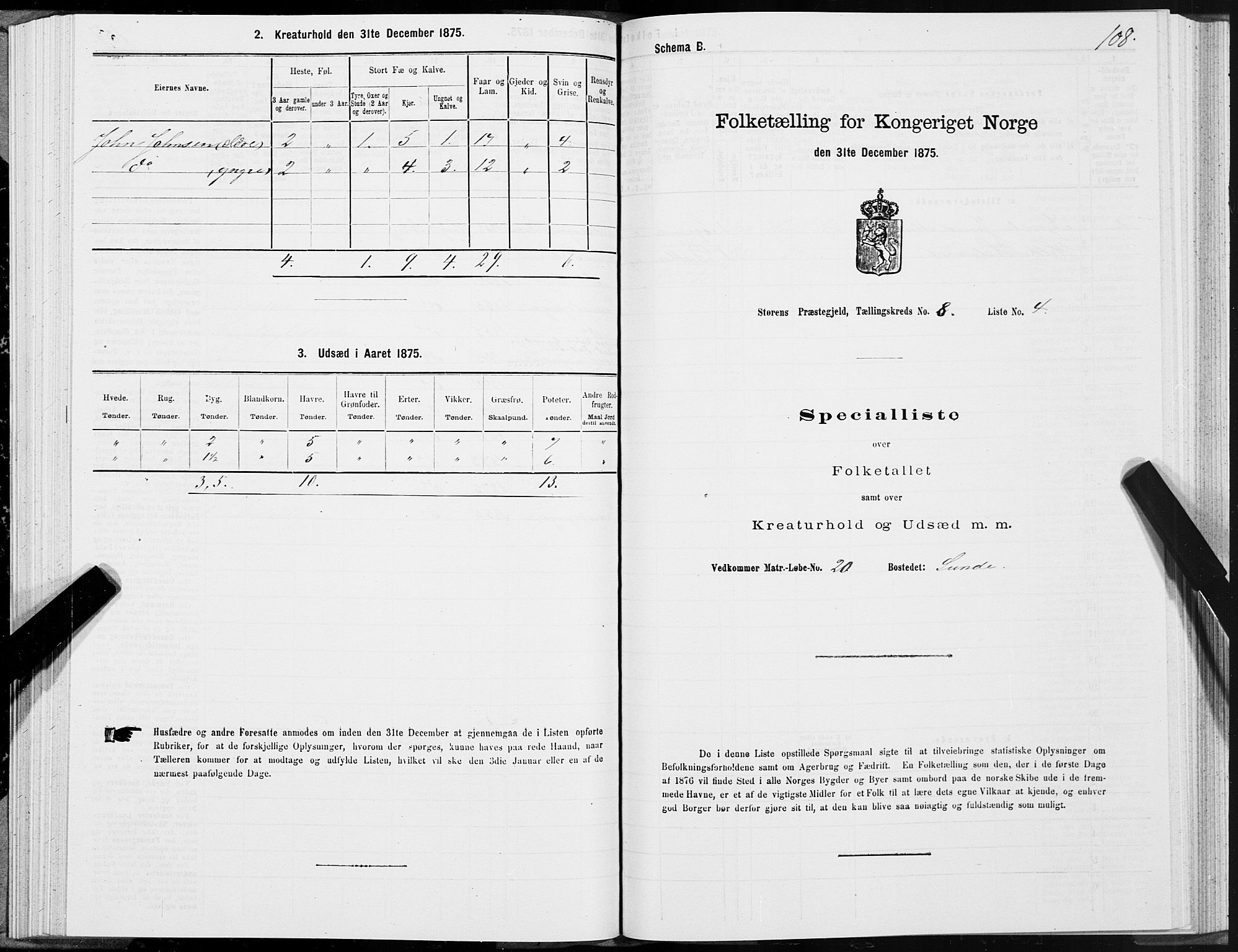 SAT, 1875 census for 1648P Støren, 1875, p. 4108