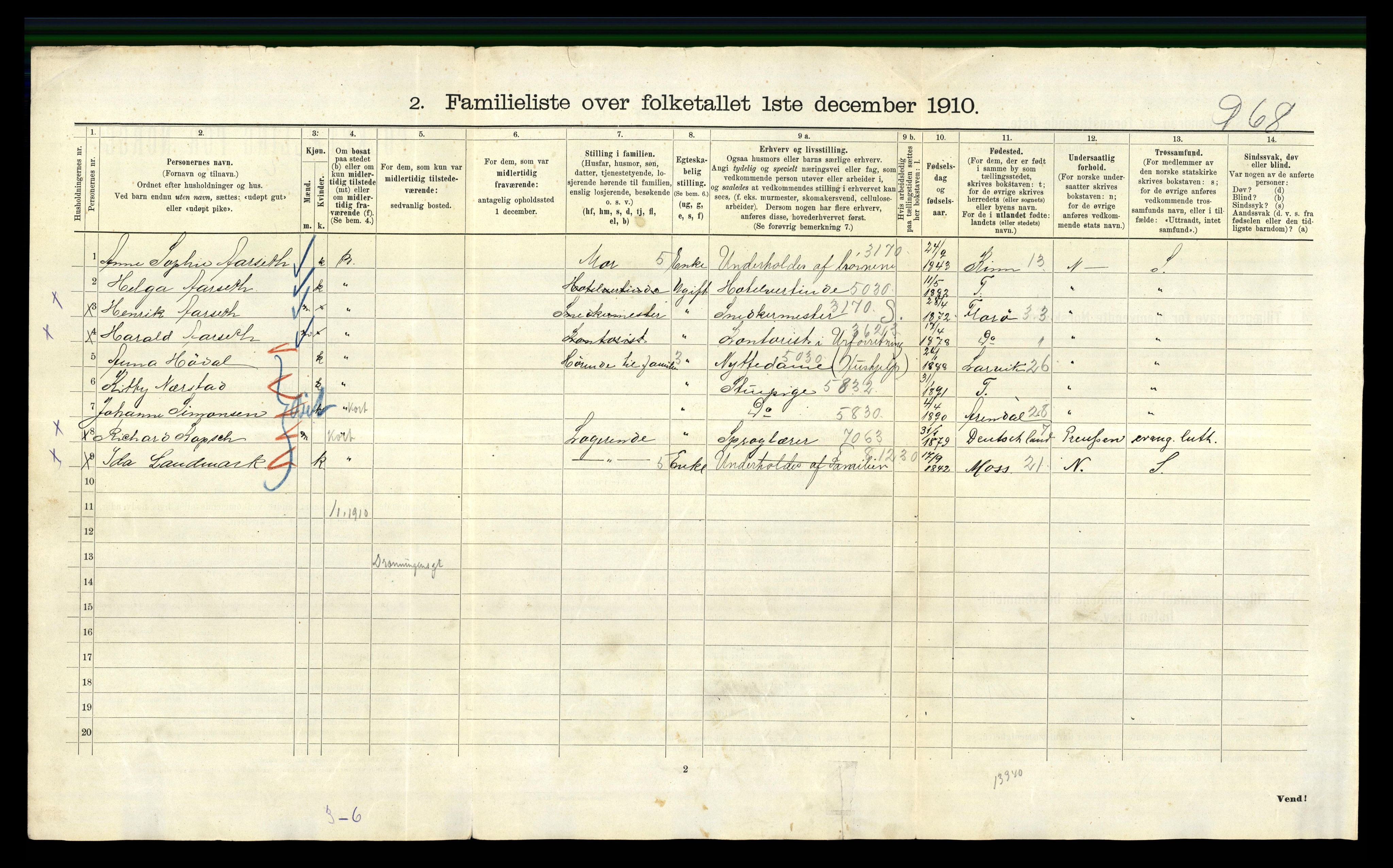 RA, 1910 census for Kristiania, 1910, p. 109268