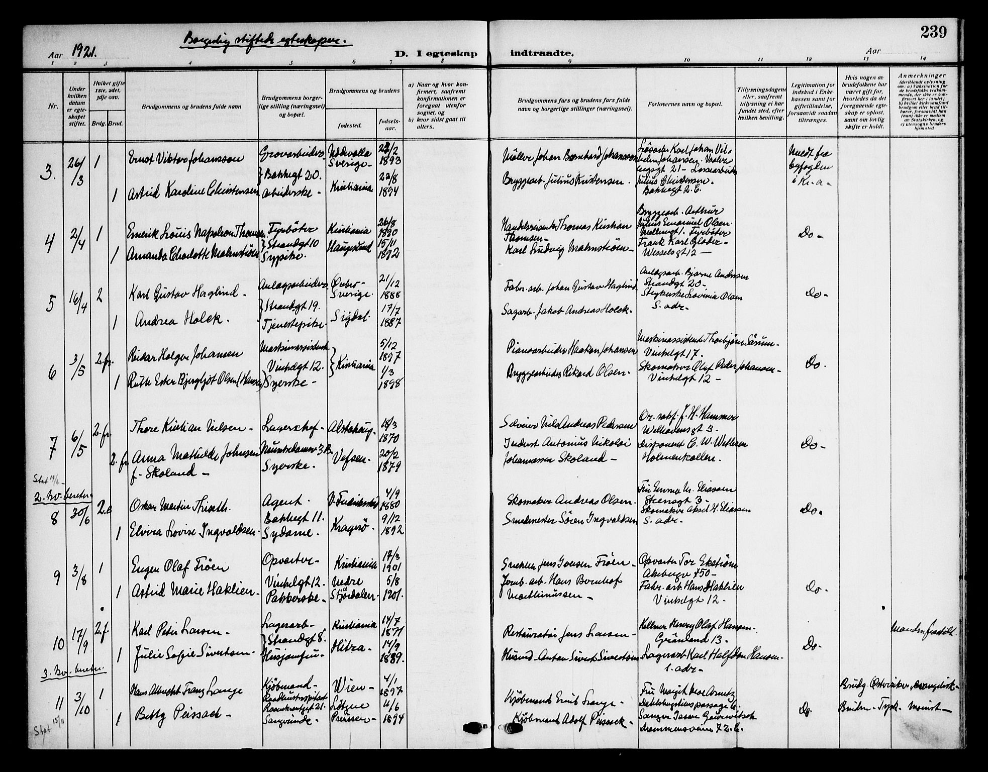 Piperviken prestekontor Kirkebøker, AV/SAO-A-10874/F/L0002: Parish register (official) no. 2, 1911-1952, p. 239