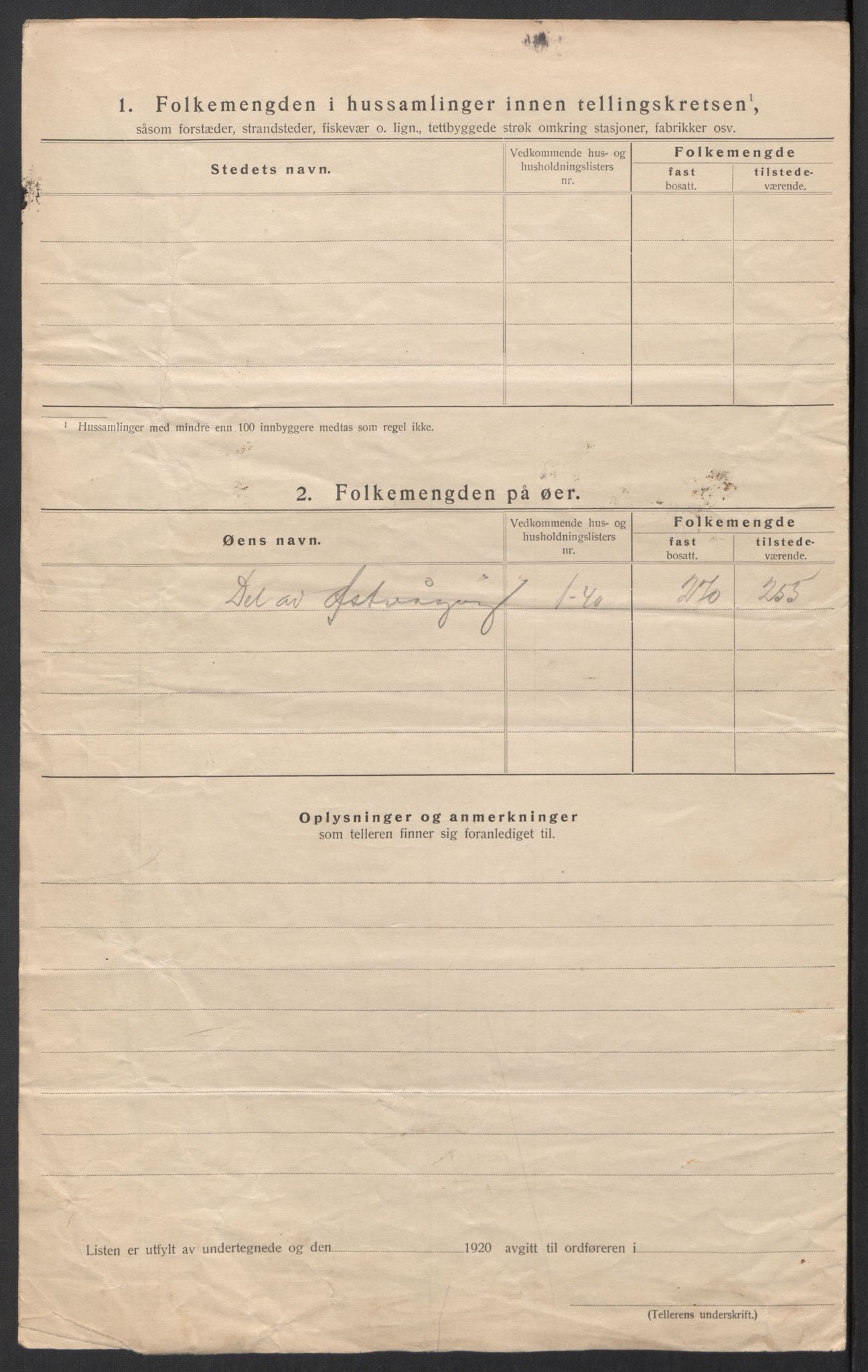 SAT, 1920 census for Gimsøy, 1920, p. 23