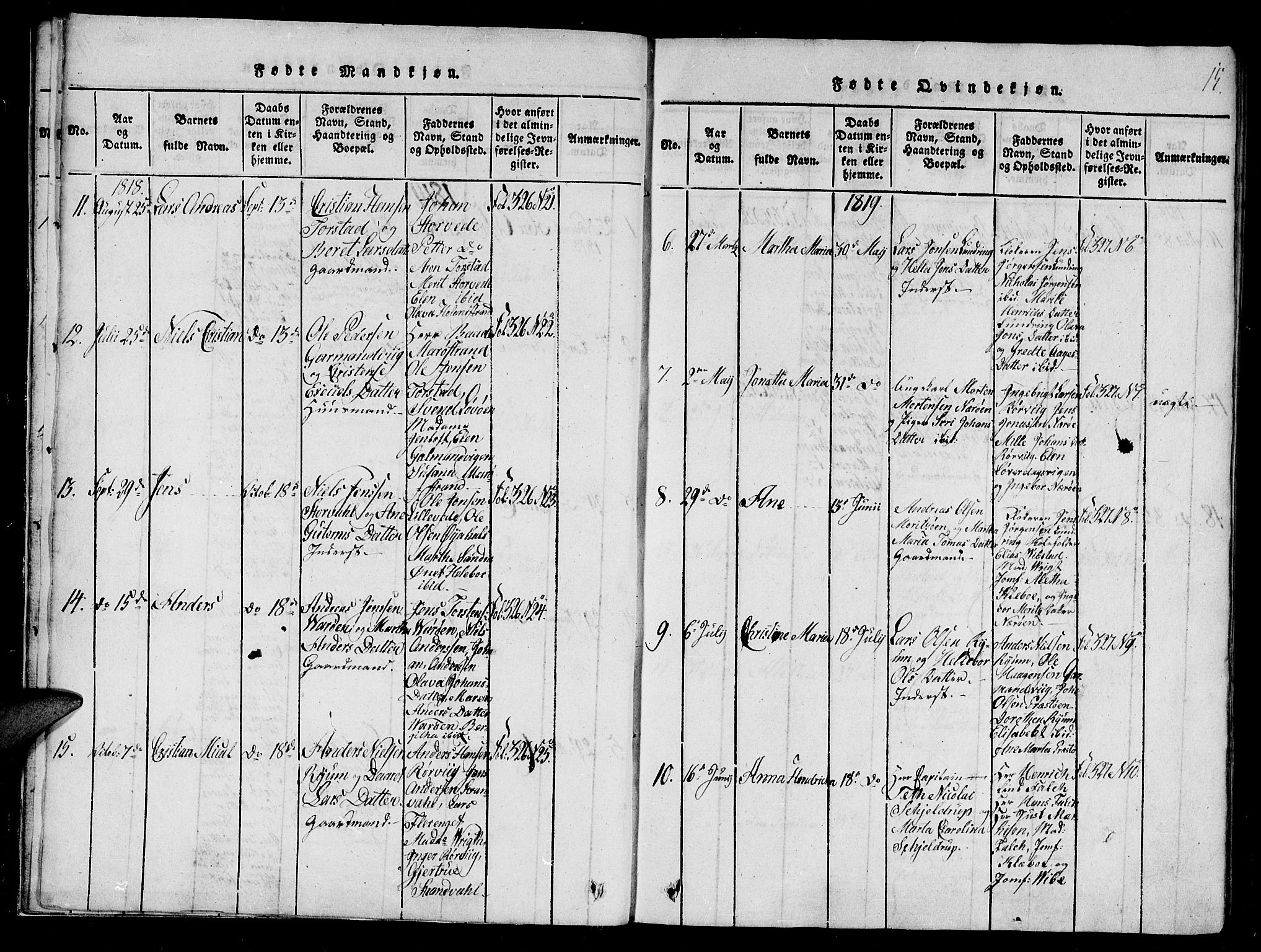 Ministerialprotokoller, klokkerbøker og fødselsregistre - Nord-Trøndelag, AV/SAT-A-1458/784/L0667: Parish register (official) no. 784A03 /1, 1816-1829, p. 15