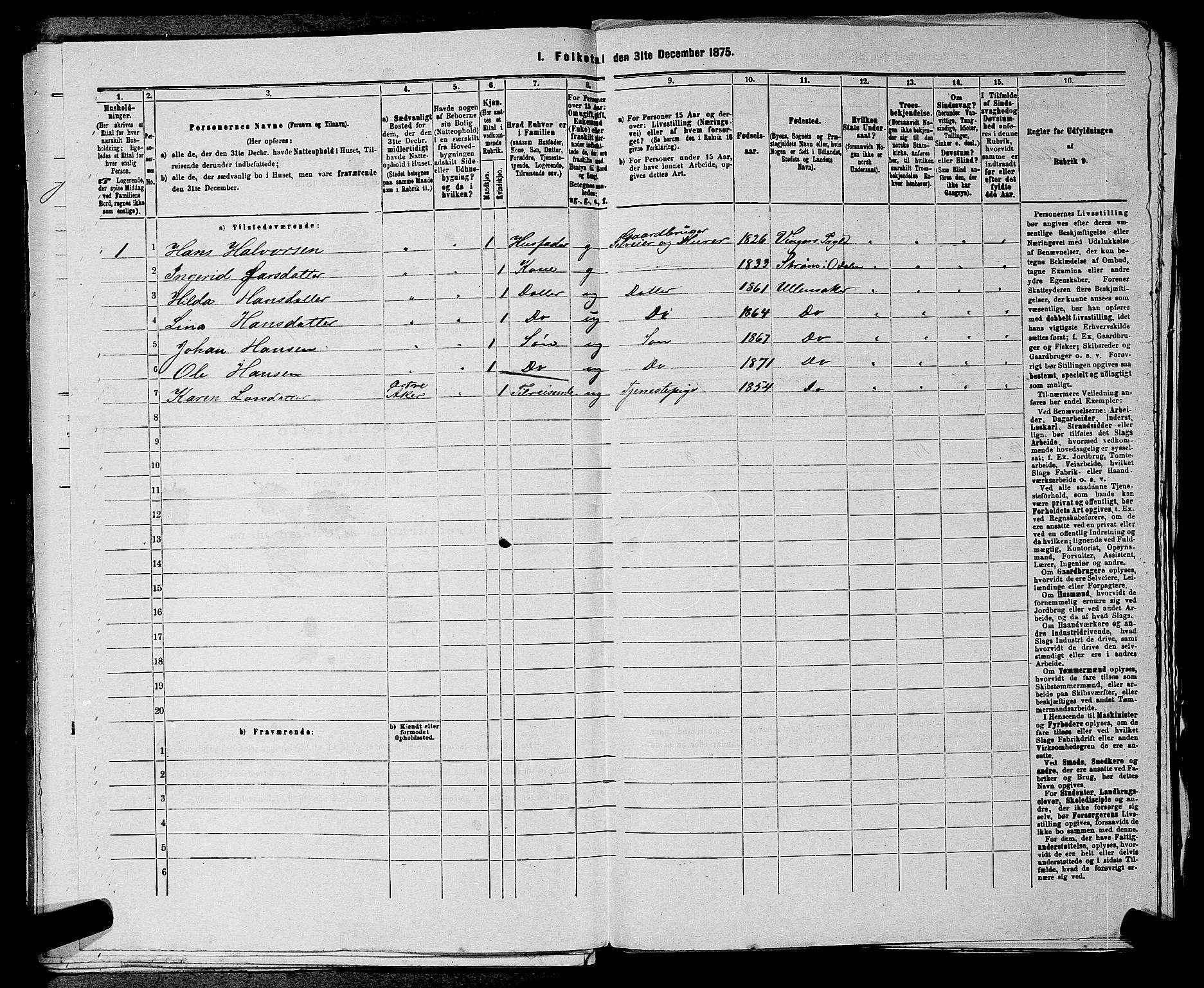 RA, 1875 census for 0235P Ullensaker, 1875, p. 514