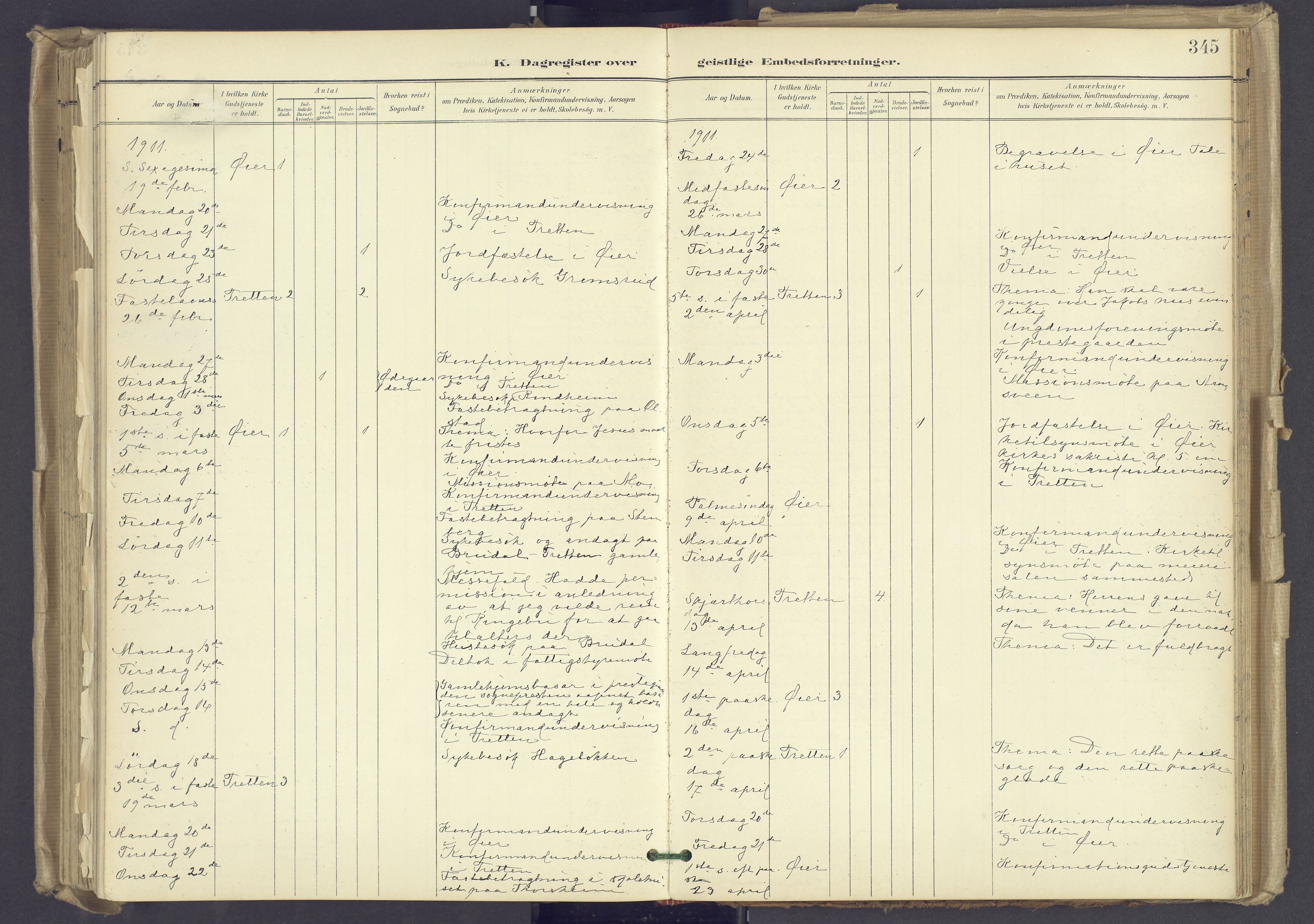 Øyer prestekontor, SAH/PREST-084/H/Ha/Haa/L0012: Parish register (official) no. 12, 1897-1920, p. 345