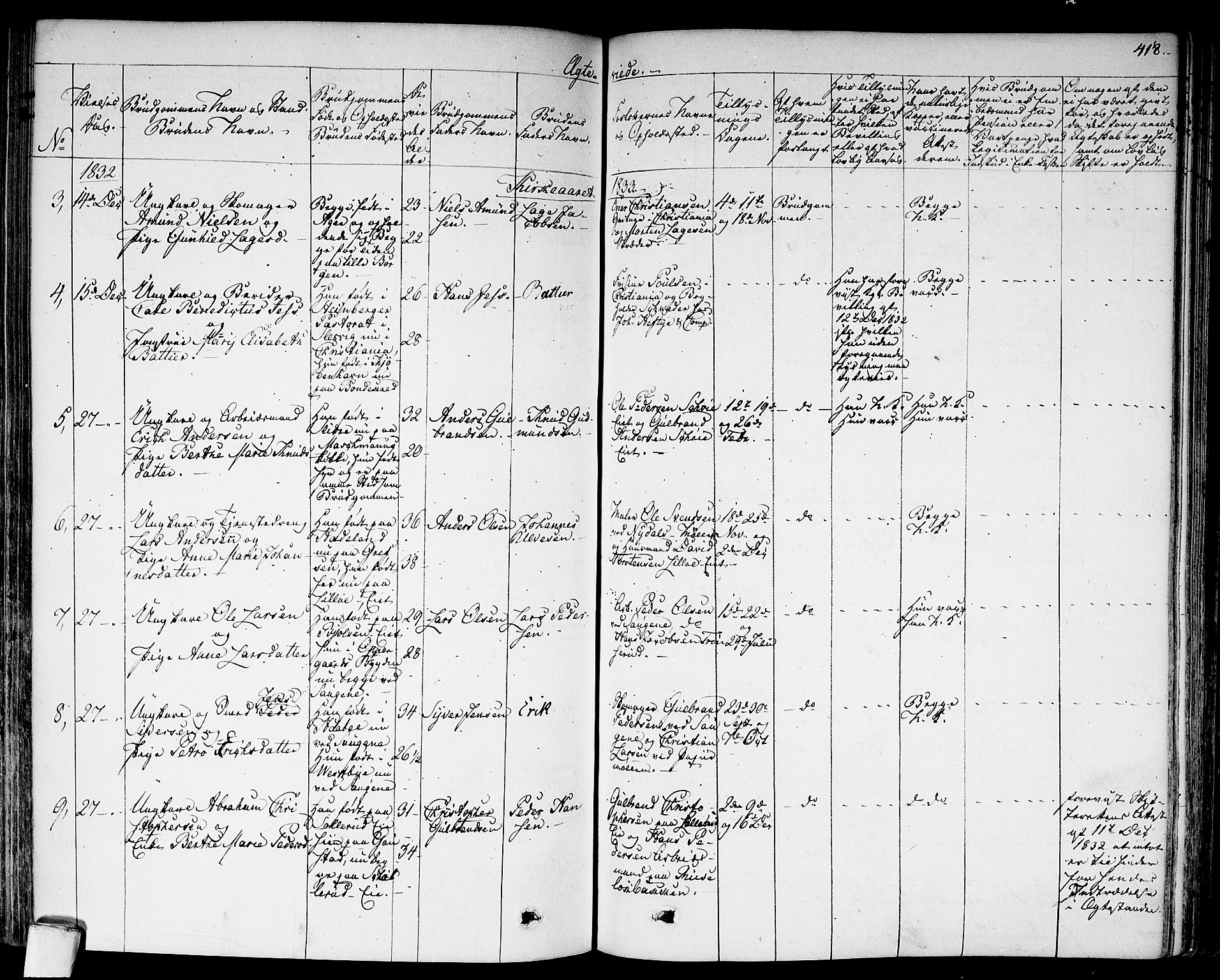 Aker prestekontor kirkebøker, SAO/A-10861/F/L0013: Parish register (official) no. 13, 1828-1837, p. 418